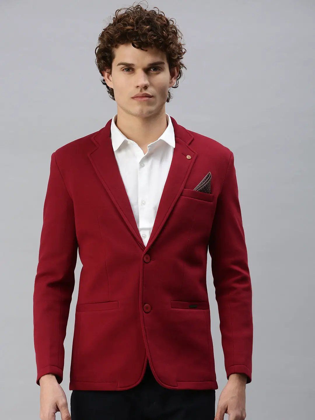 showoffff Men Solid Single Breasted Casual Blazer-picture-28