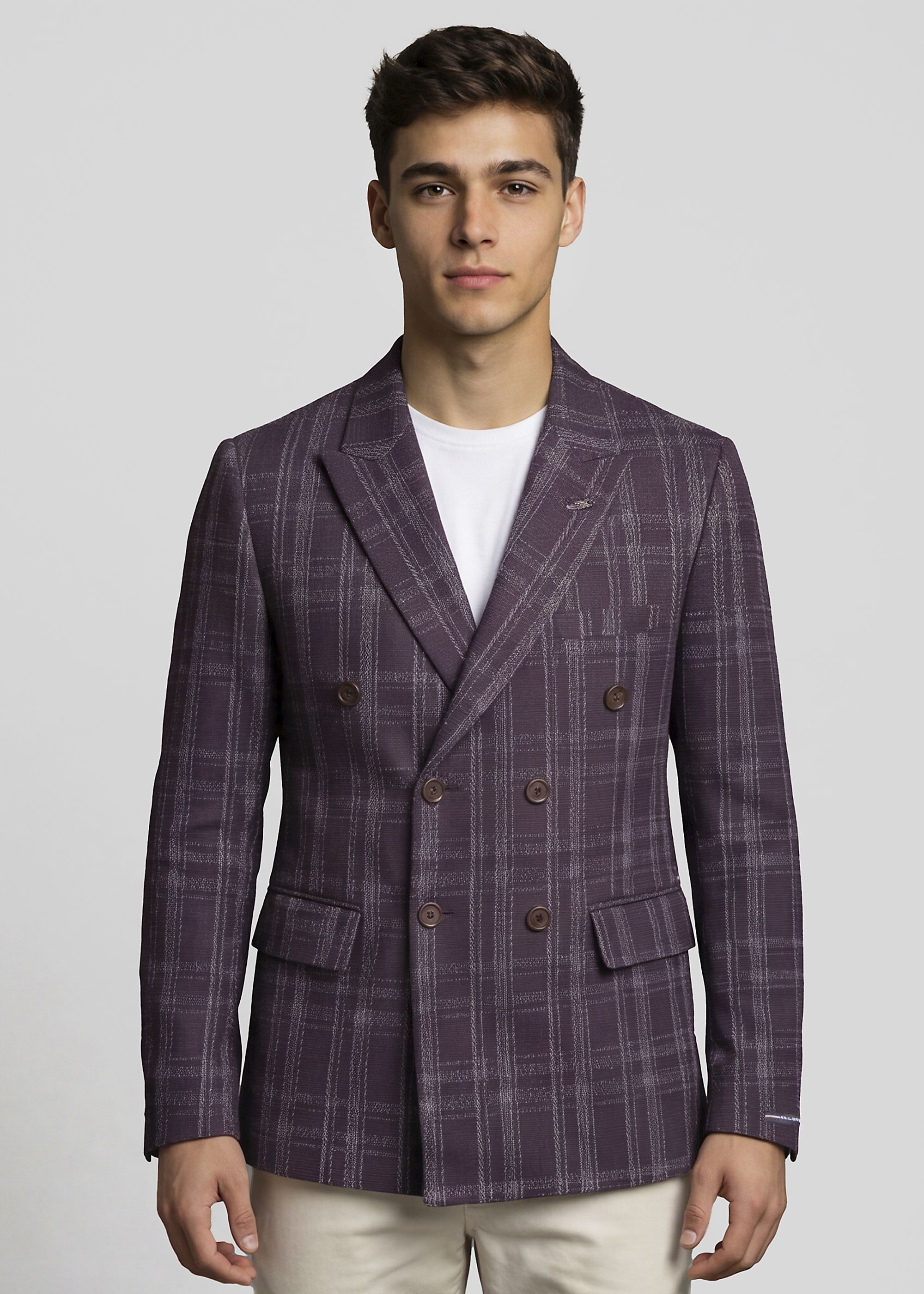 killer Men Checkered Double Breasted Casual Blazer-picture-46