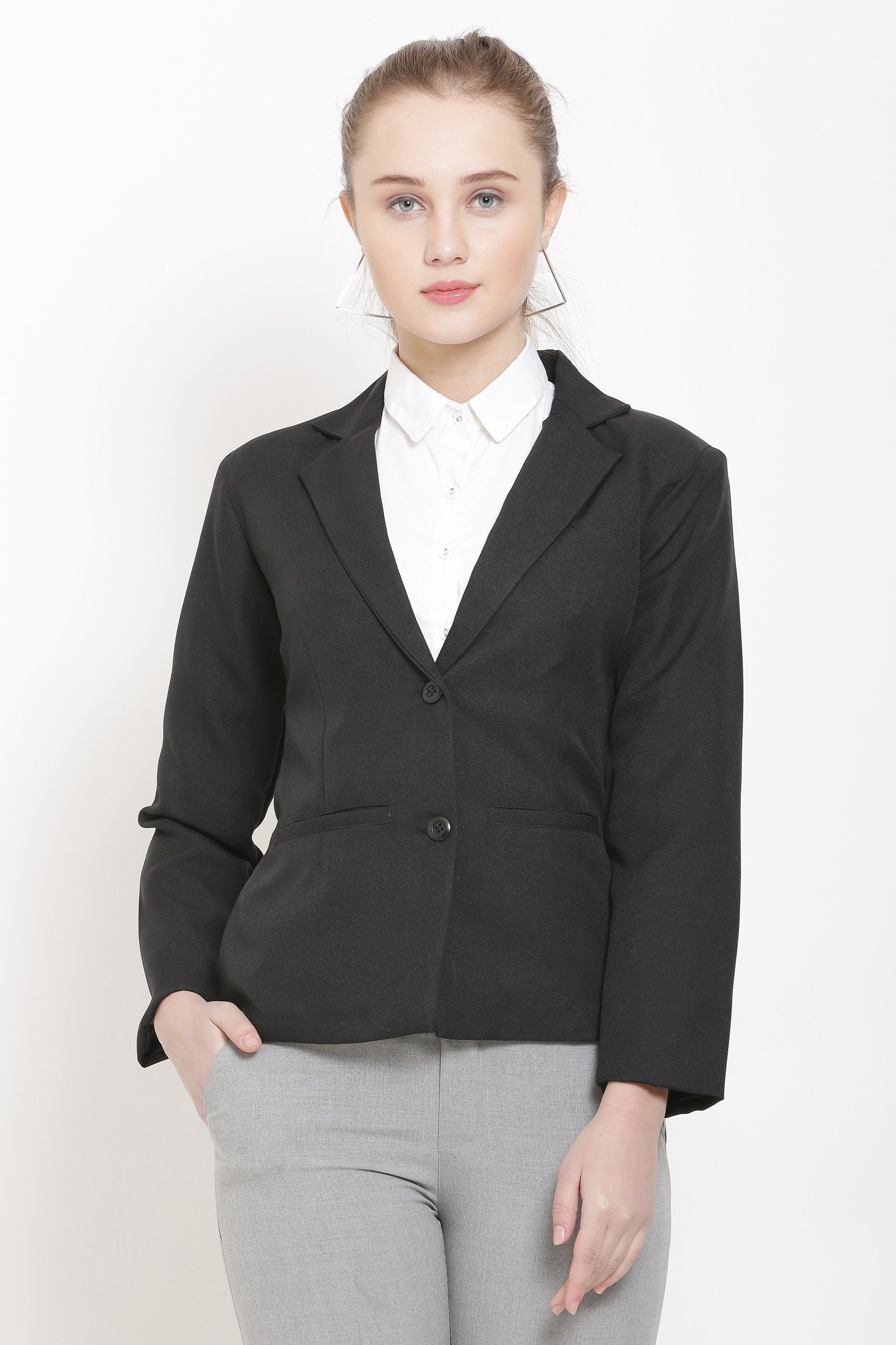 nifty Women Solid Double Breasted Formal Blazer-picture-43
