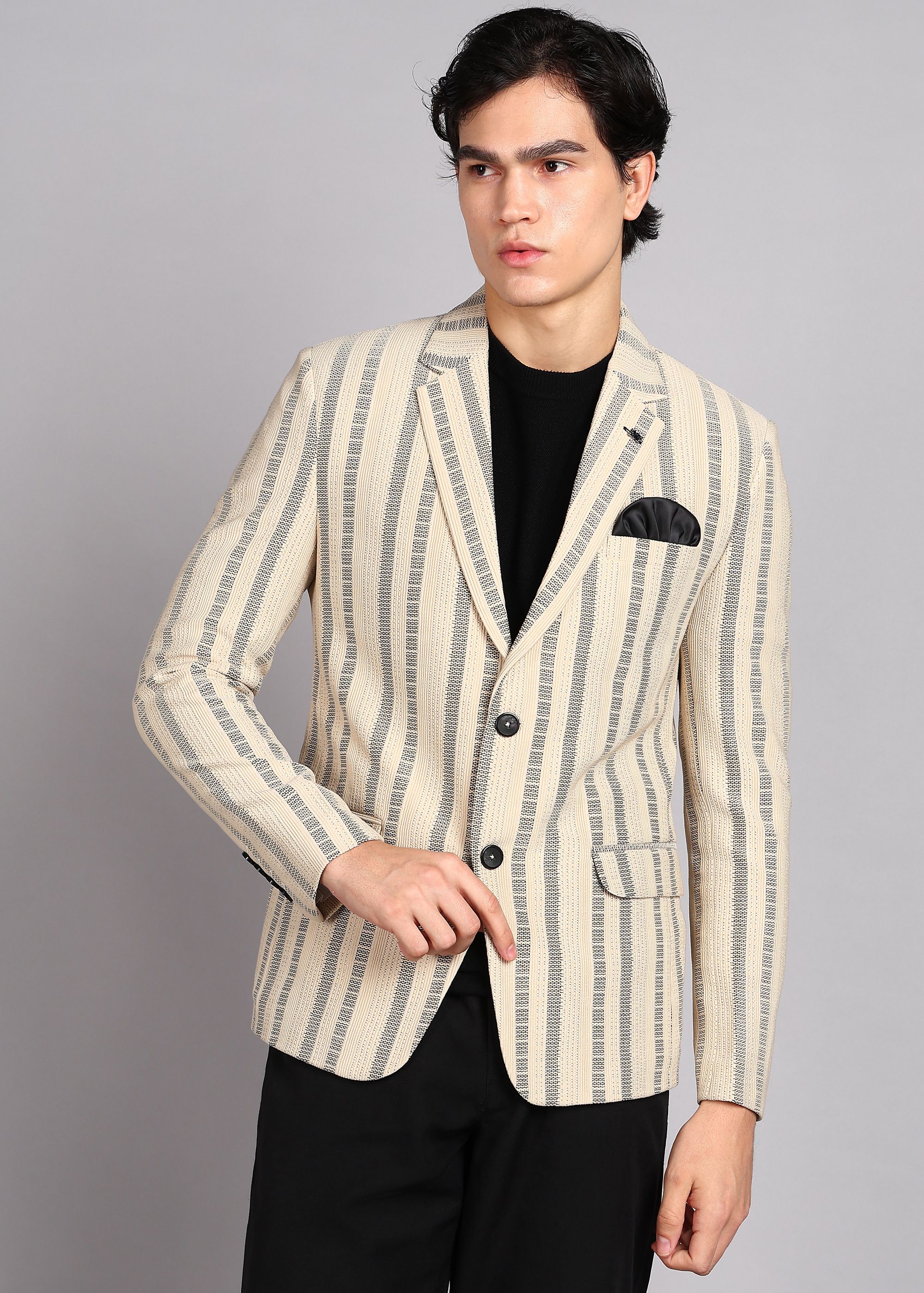 killer Men Striped Single Breasted Casual Blazer-picture-40