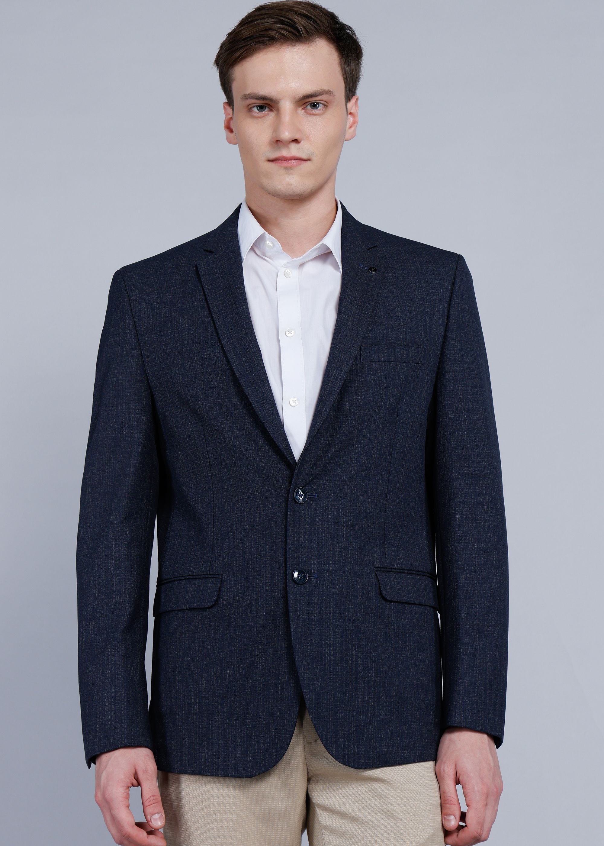 Men Self Design Single Breasted Formal Blazer-image-49