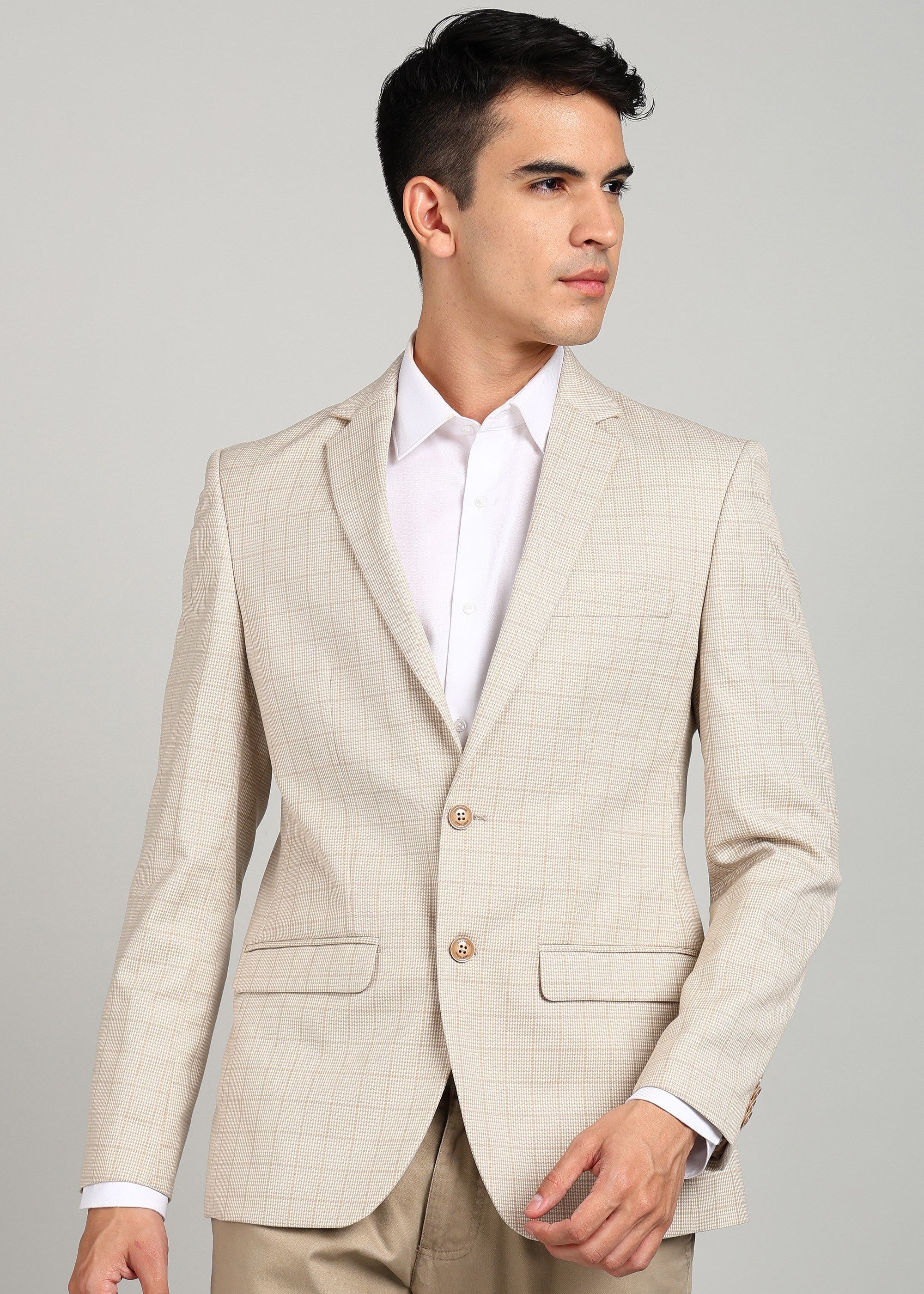park avenue Men Checkered Single Breasted Formal Blazer-picture-33
