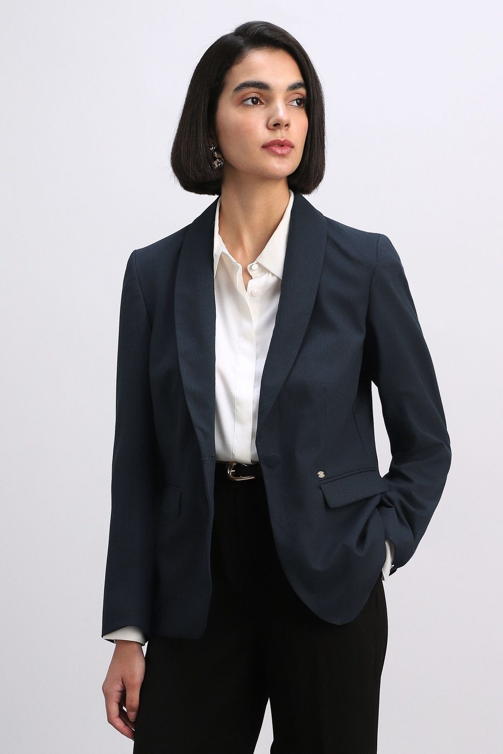 allen solly Women Solid Single Breasted Formal Blazer-picture-16