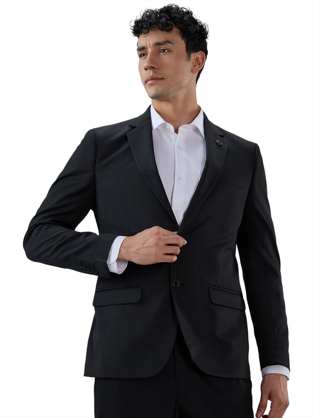 park avenue Men Solid Single Breasted Formal Blazer-picture-22