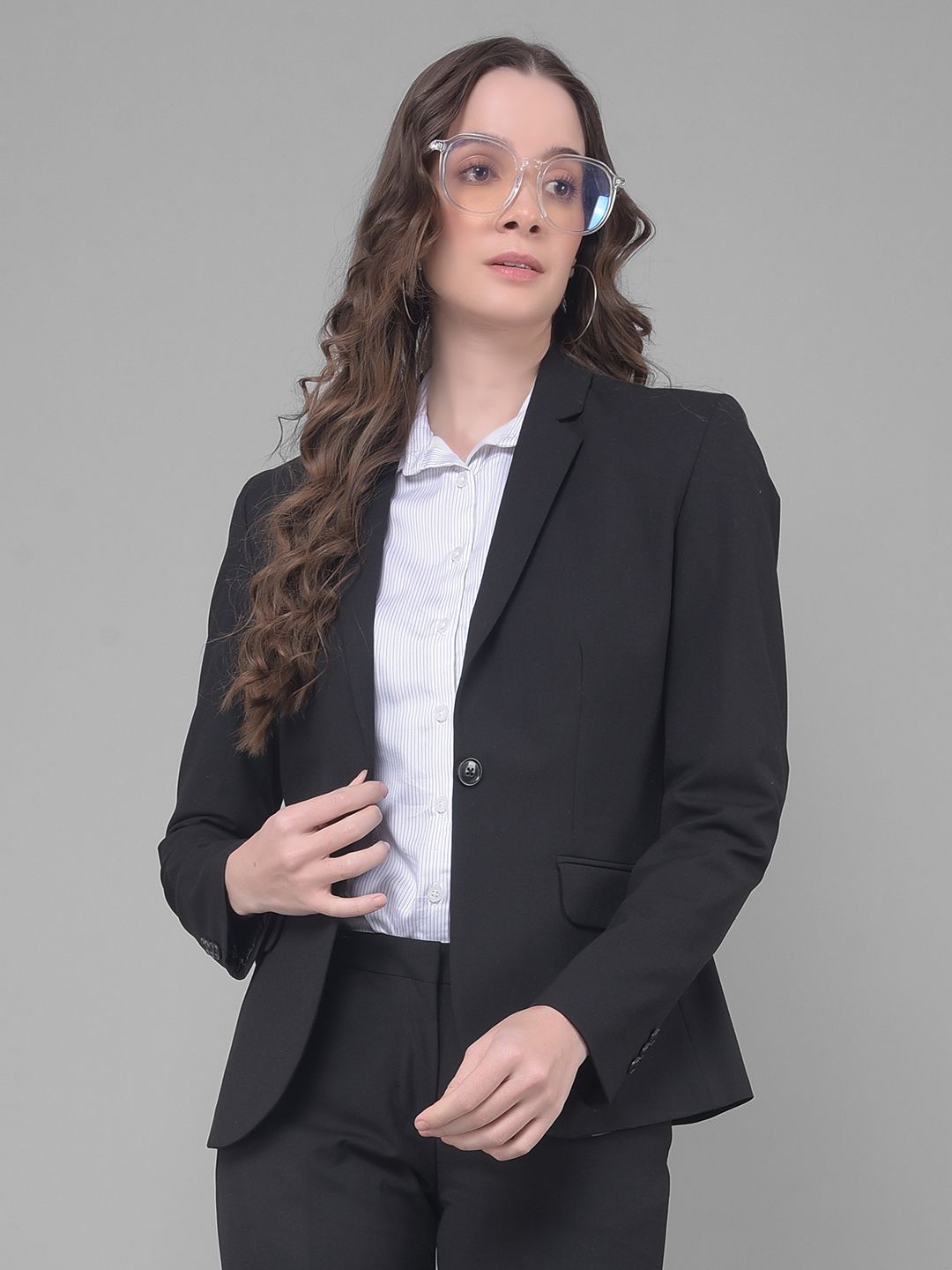 crimsoune club Women Solid Single Breasted Casual Blazer-picture-12