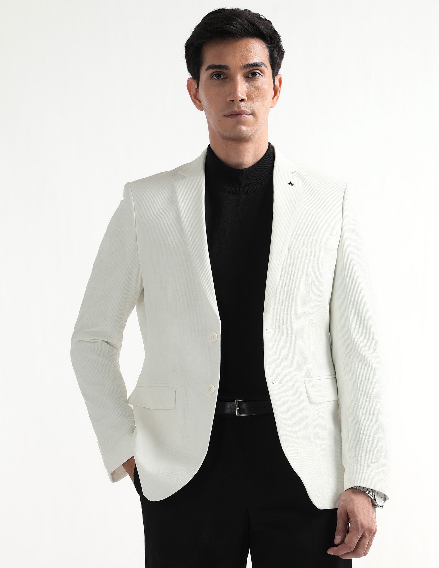 arrow Men Solid Single Breasted Formal Blazer-picture-17