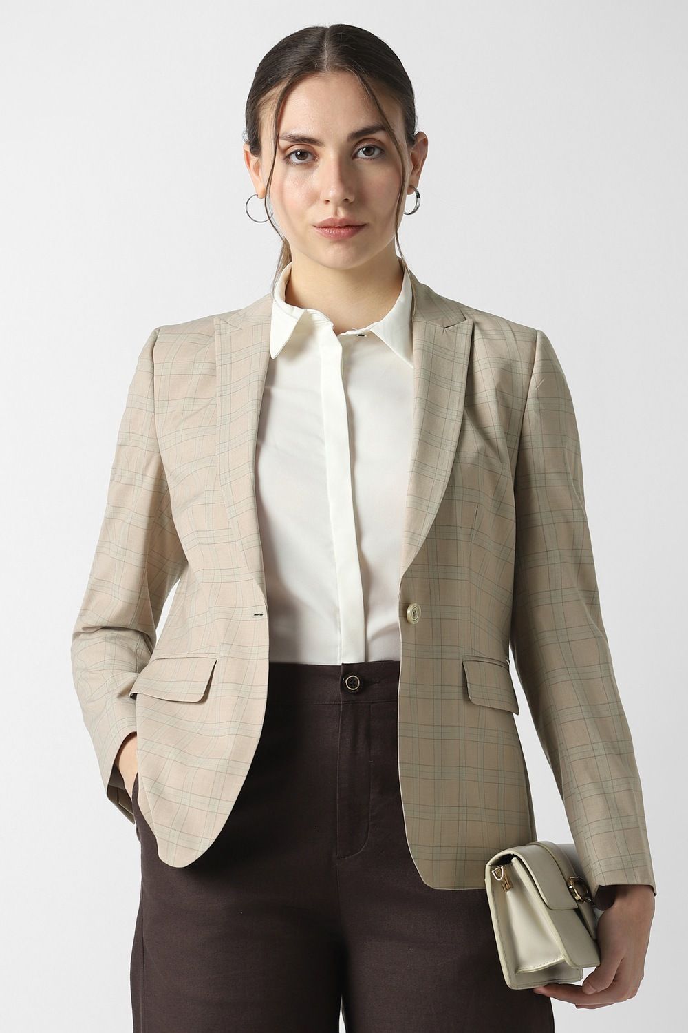 van heusen Women Checkered Single Breasted Formal Blazer-picture-42