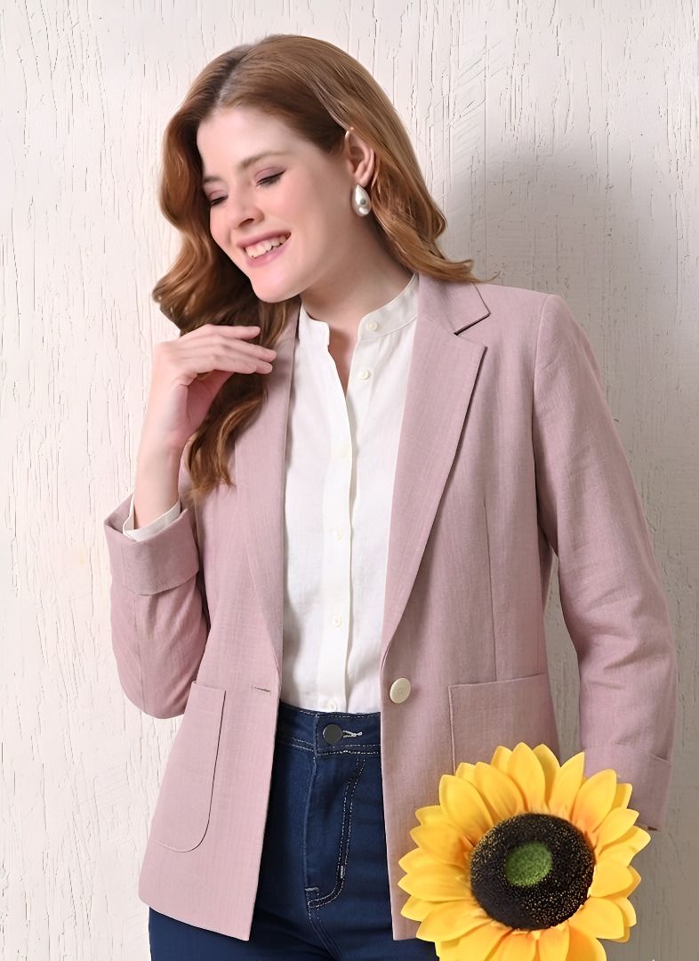 purever india Women Solid Single Breasted Casual Blazer-picture-13
