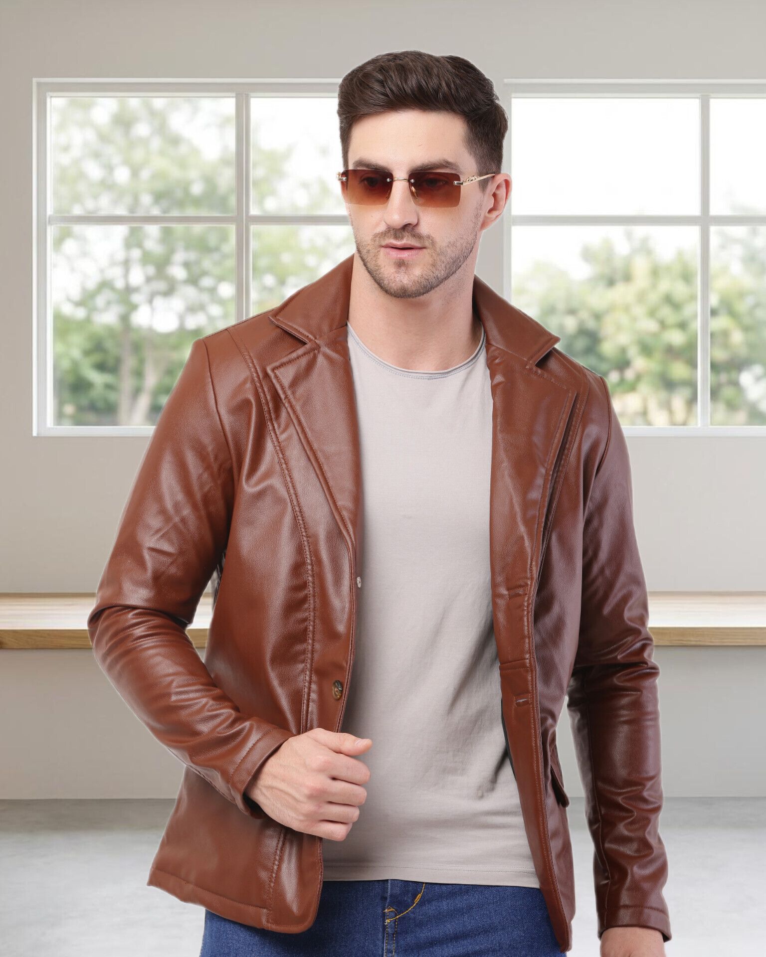 glycon Men Solid Double Breasted Casual Blazer-picture-14