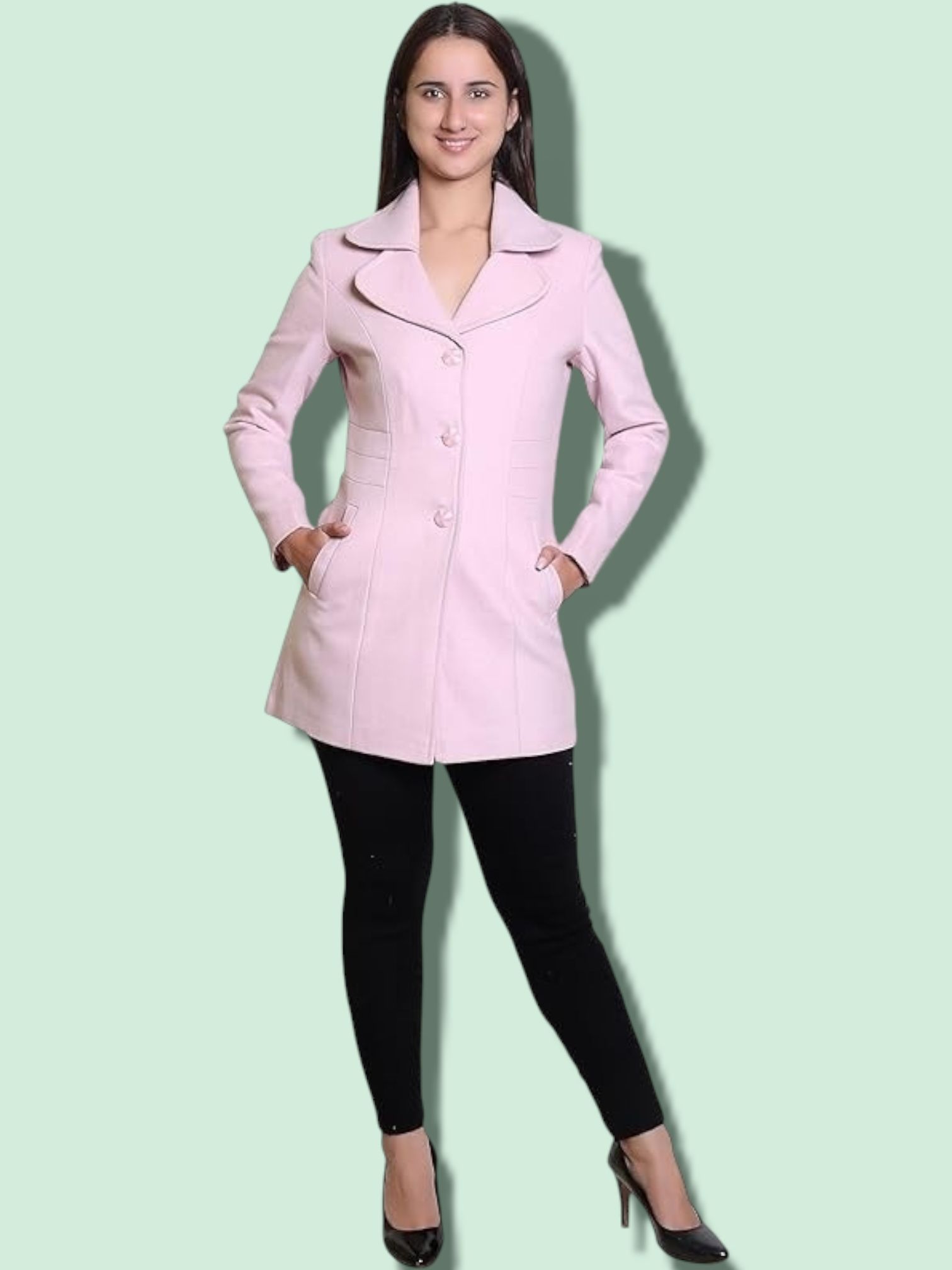 troo blue Women Solid Double Breasted Casual Blazer-picture-29