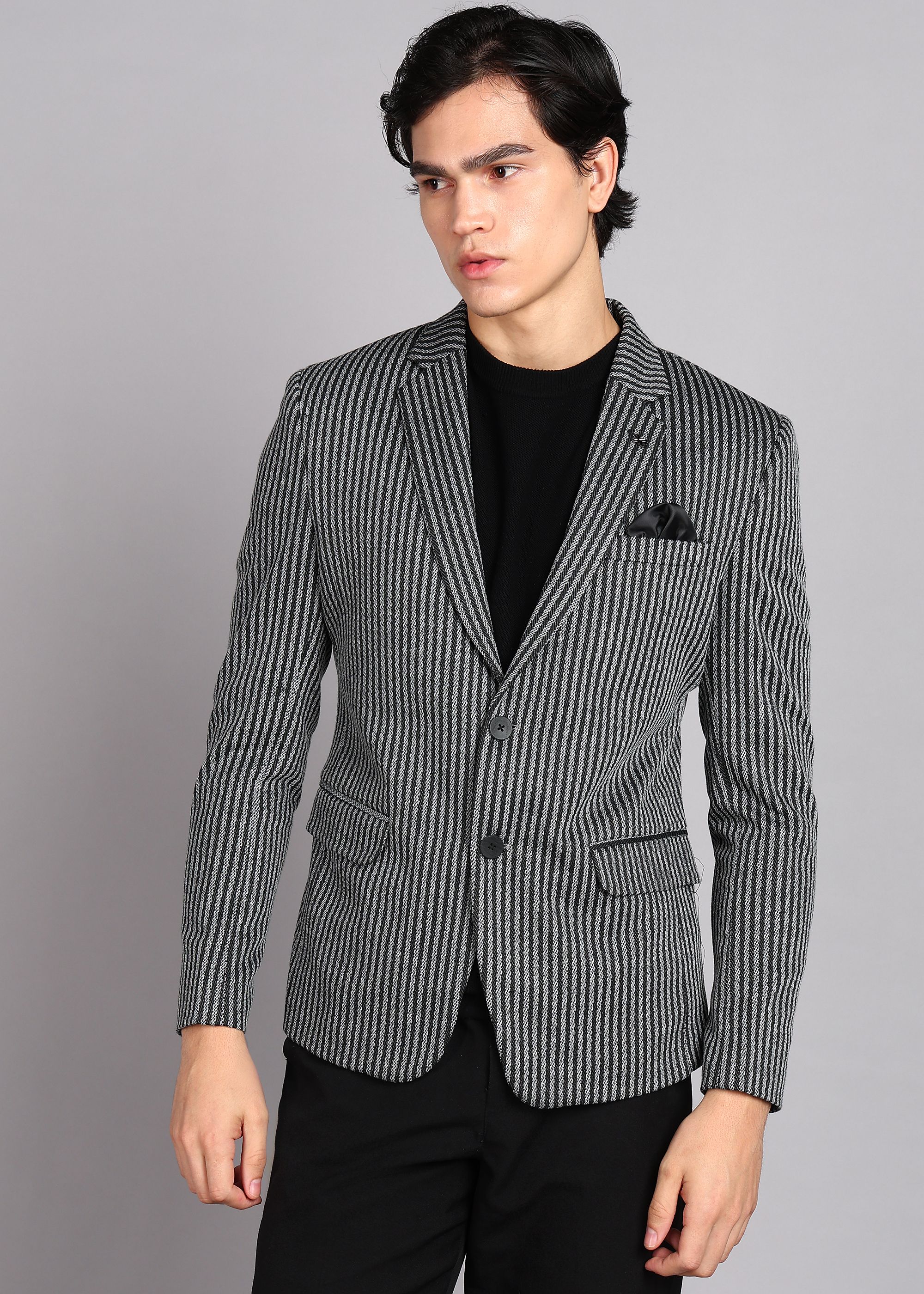 killer Men Striped Single Breasted Casual Blazer-picture-14