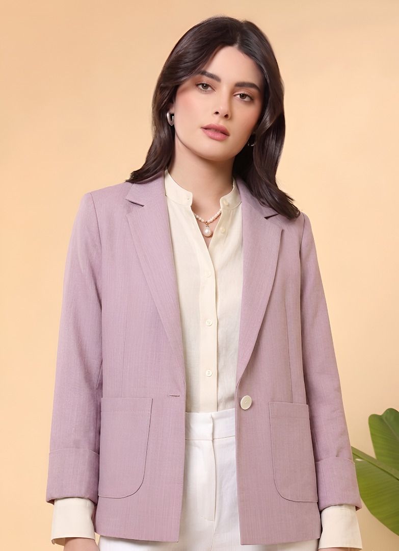 purever india Women Solid Single Breasted Casual Blazer-picture-11