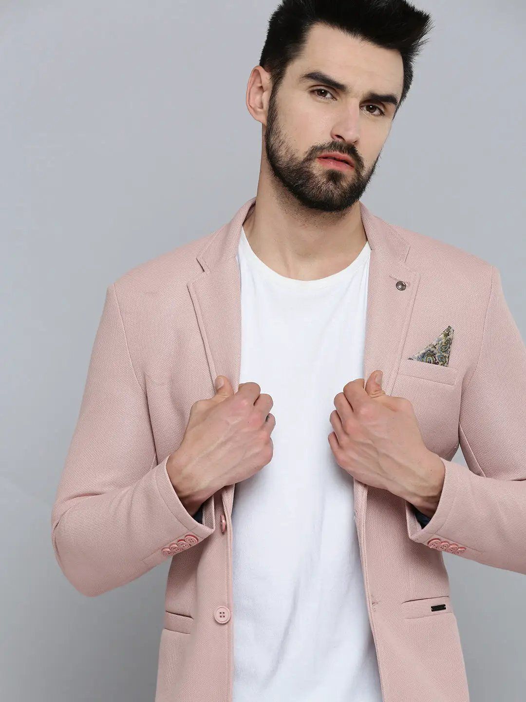 showoffff Men Self Design Single Breasted Casual Blazer-picture-14