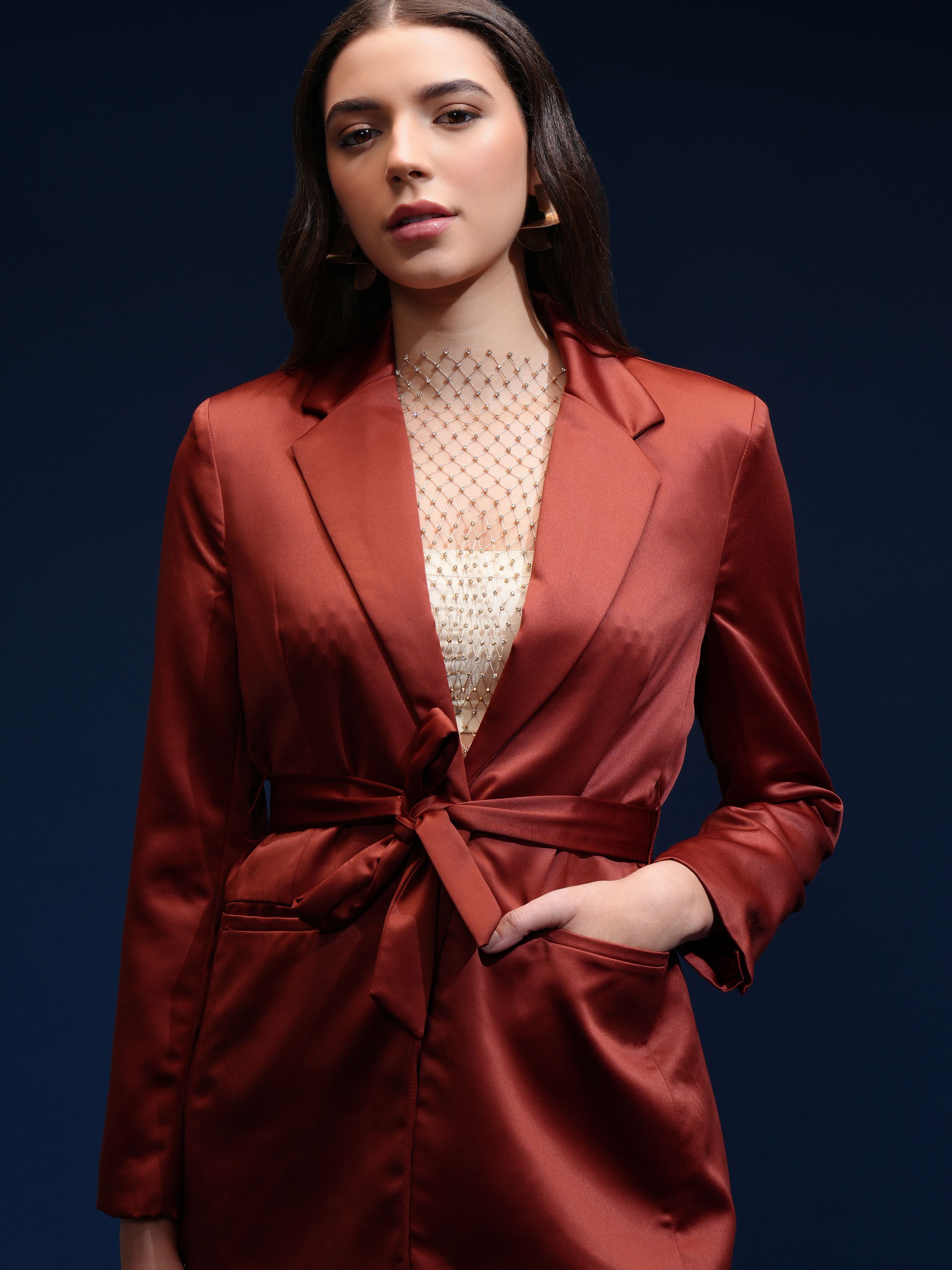 tokyo talkies Women Solid Double Breasted Casual Blazer-picture-21