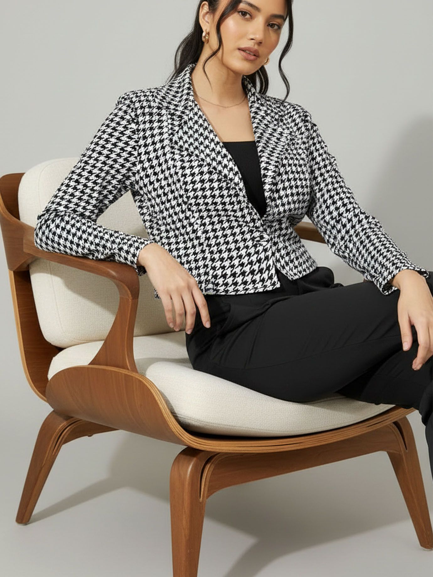 orng cat Women Printed Single Breasted Casual Blazer-picture-39