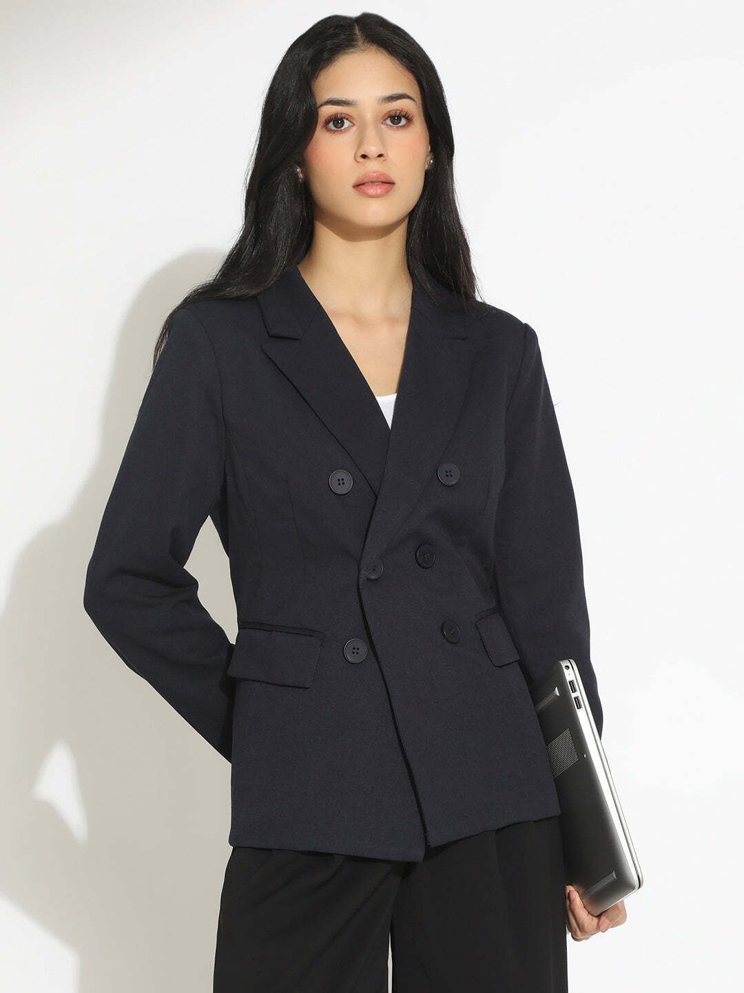 showoffff Women Solid Double Breasted Casual Blazer-picture-35