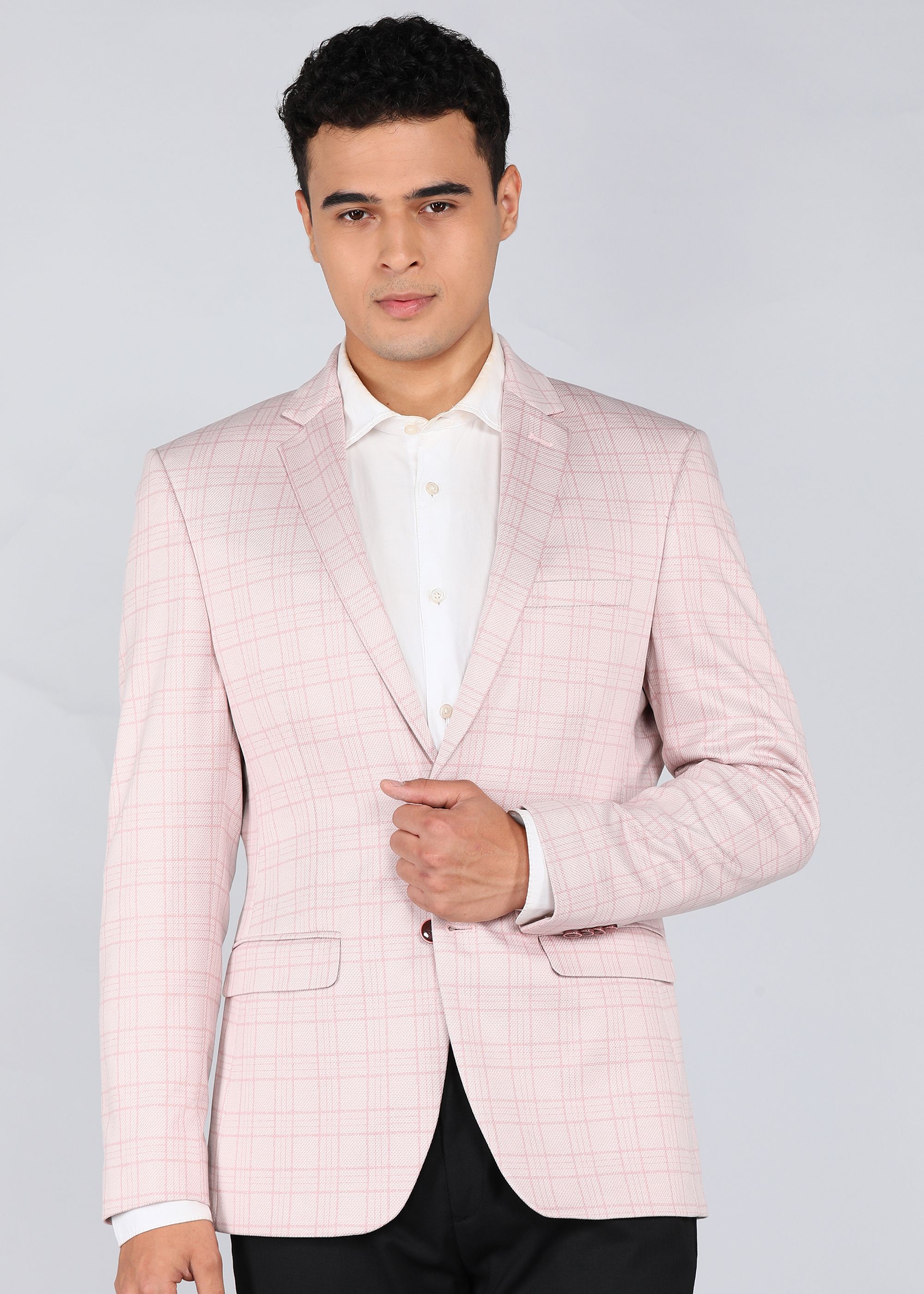 Men Self Design Bandhgala Formal Blazer-image-3