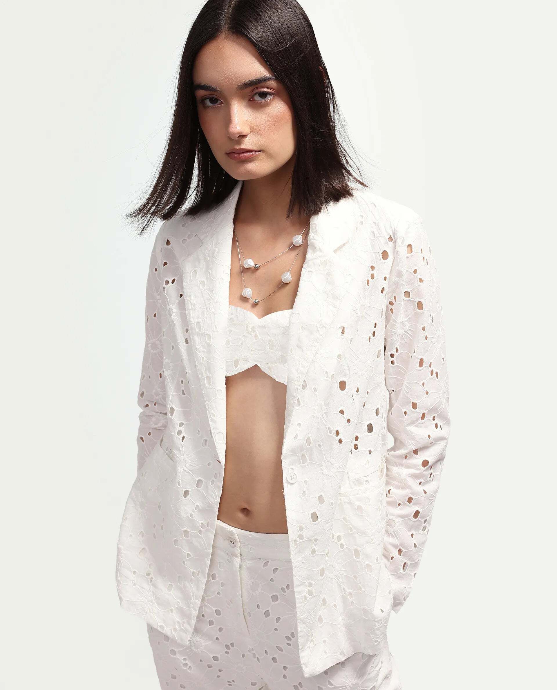 rareism Women Solid Double Breasted Casual Blazer-picture-47