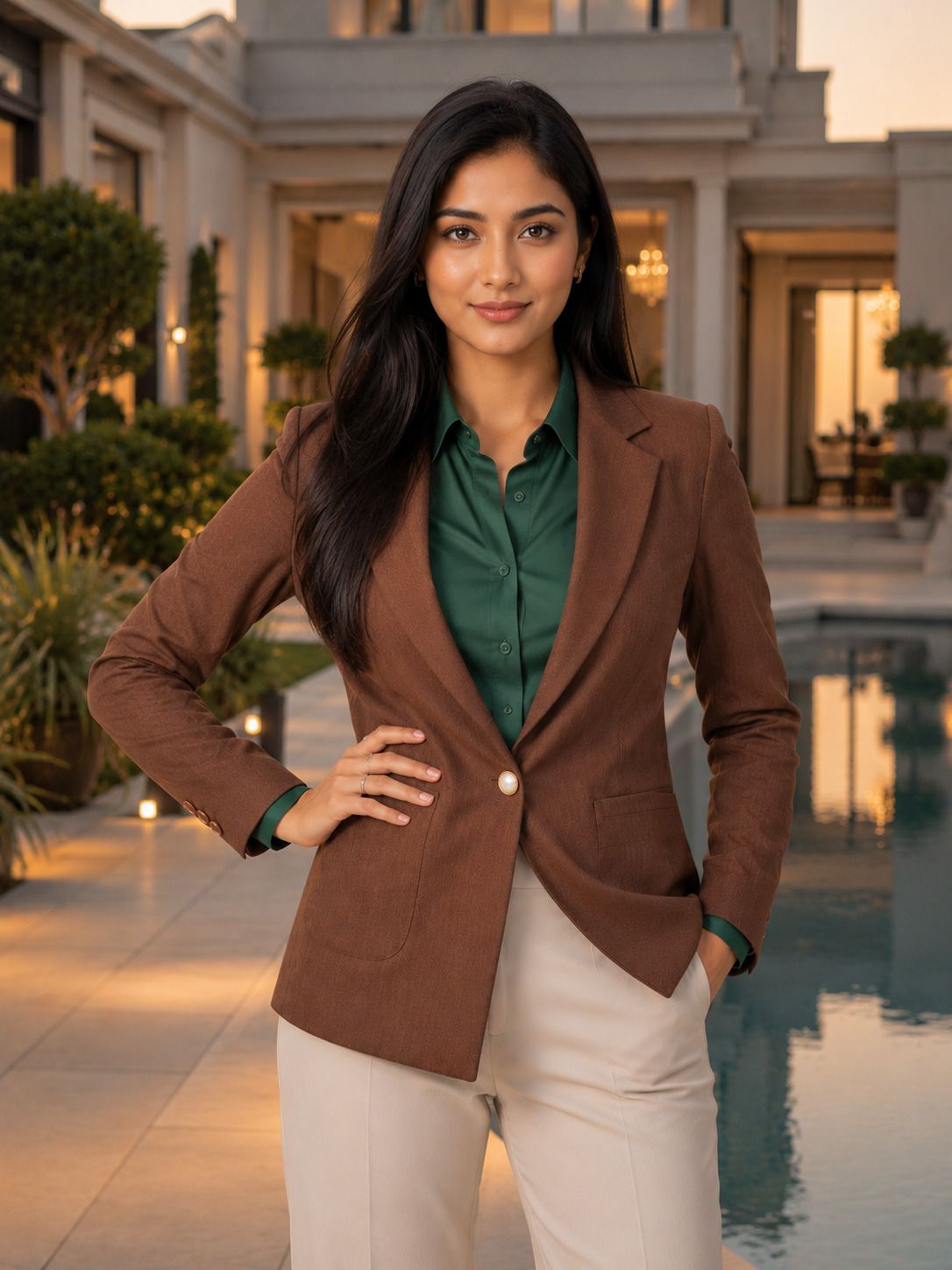 tinz Women Striped Mandarin Casual Blazer-picture-30