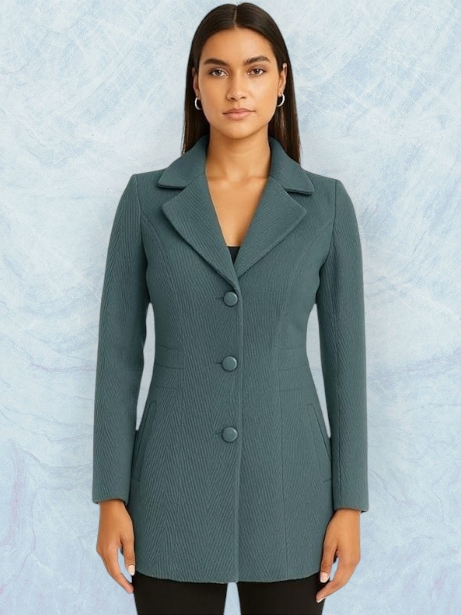 pepzo Women Solid Double Breasted Casual Blazer-picture-10