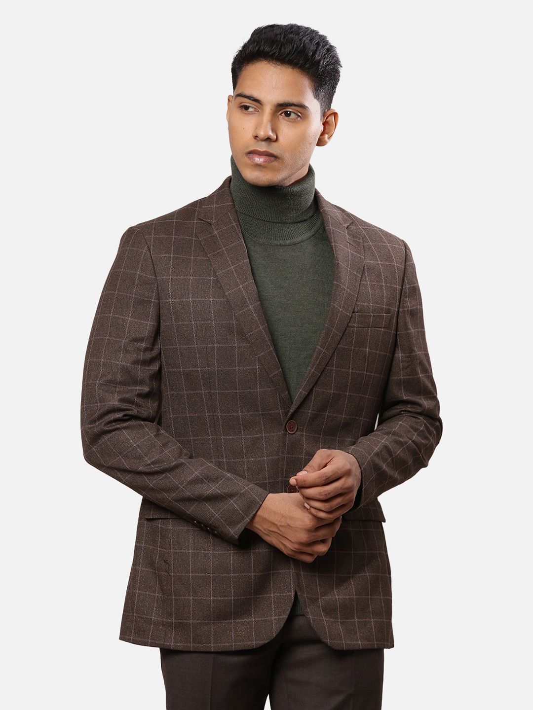 raymond Men Checkered Single Breasted Formal Blazer-picture-14