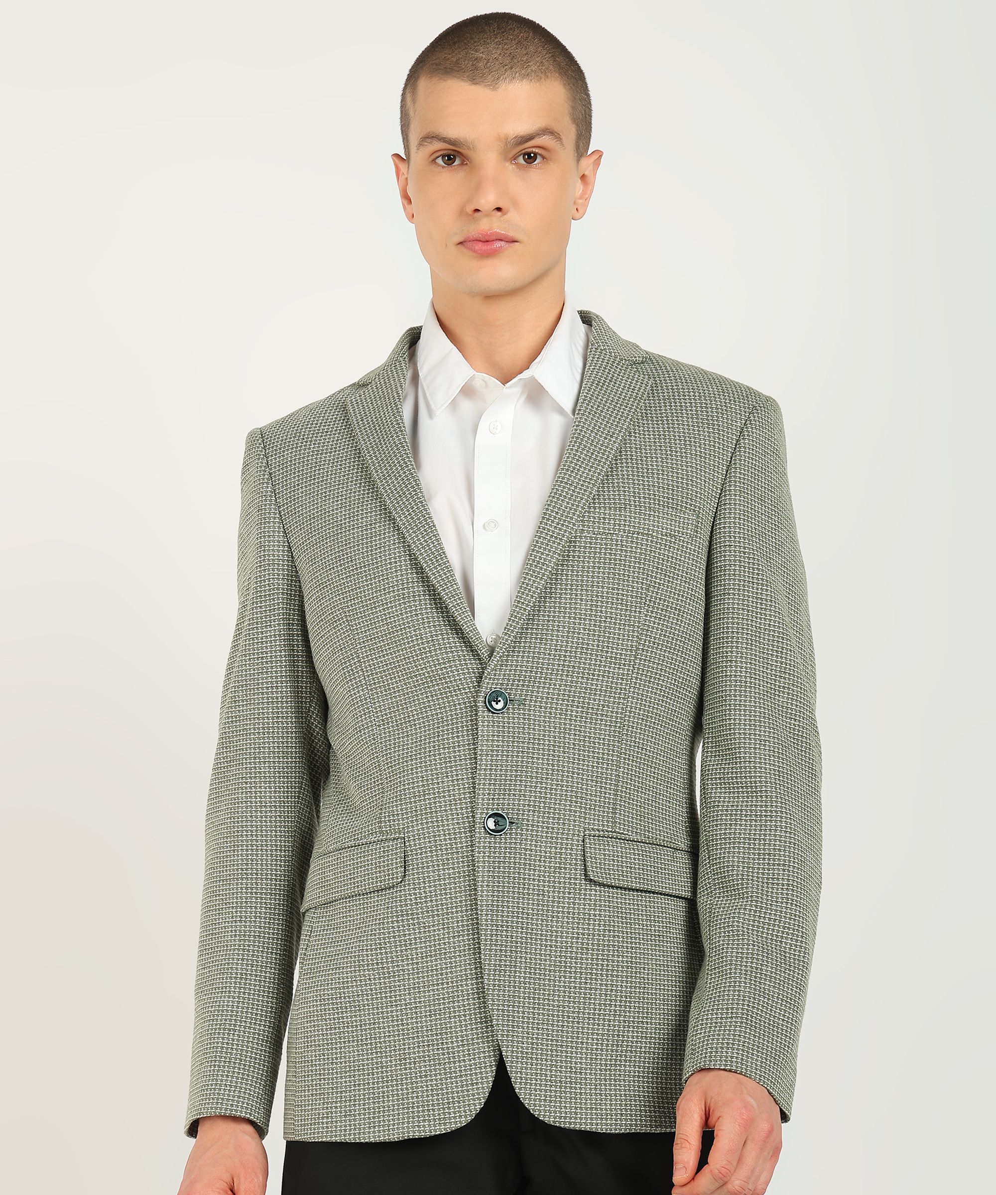 park avenue Men Self Design Single Breasted Formal Blazer-picture-36