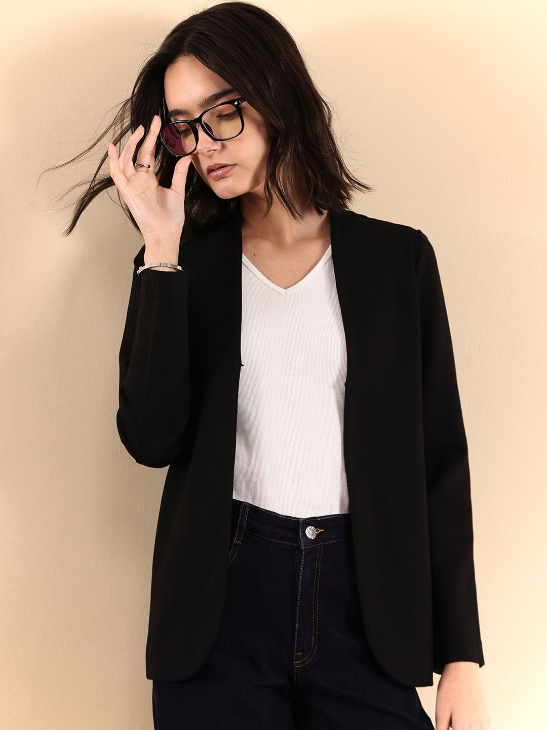 fable street Women Solid Single Breasted Formal Blazer-picture-31