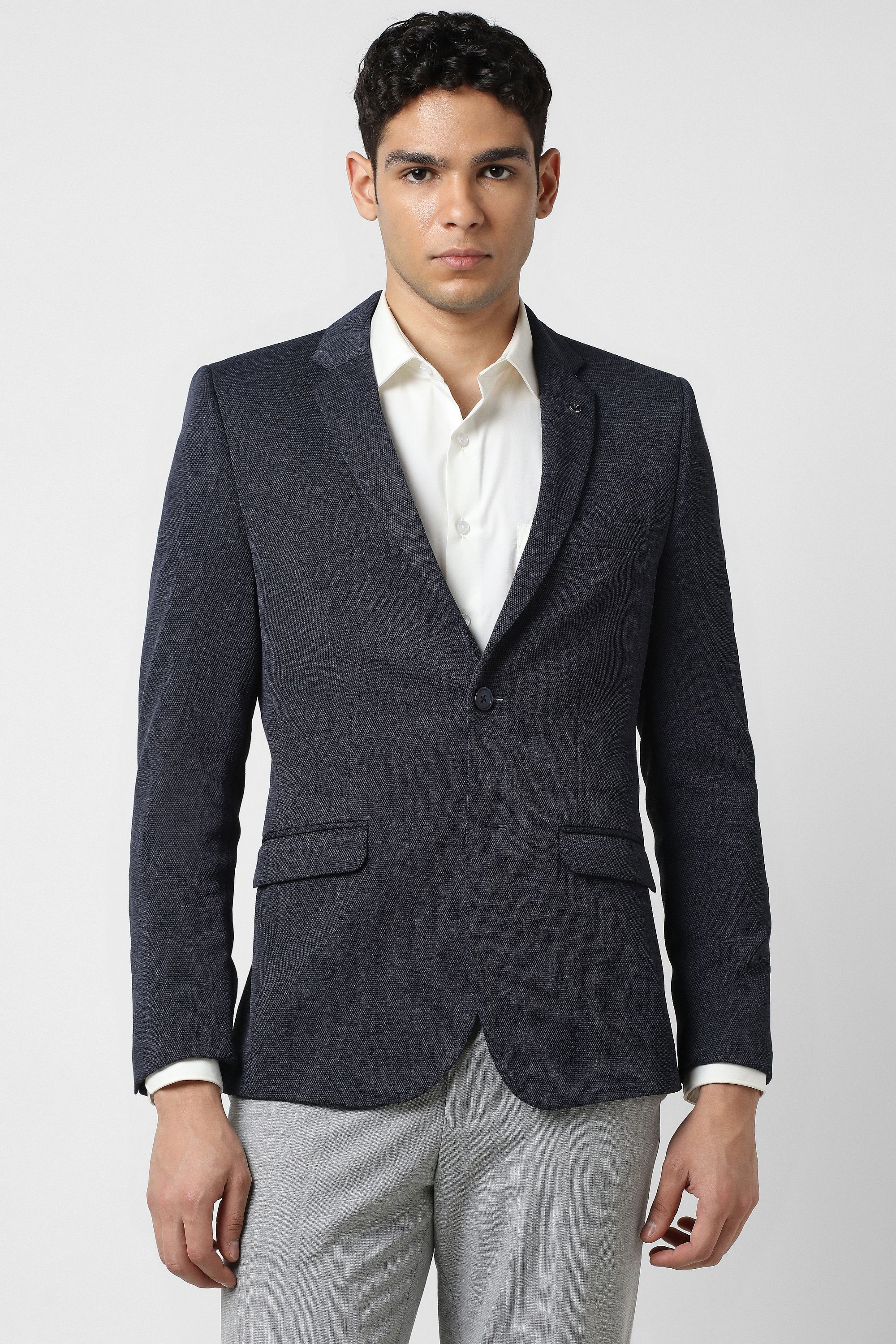 van heusen Men Self Design Single Breasted Formal Blazer-picture-34