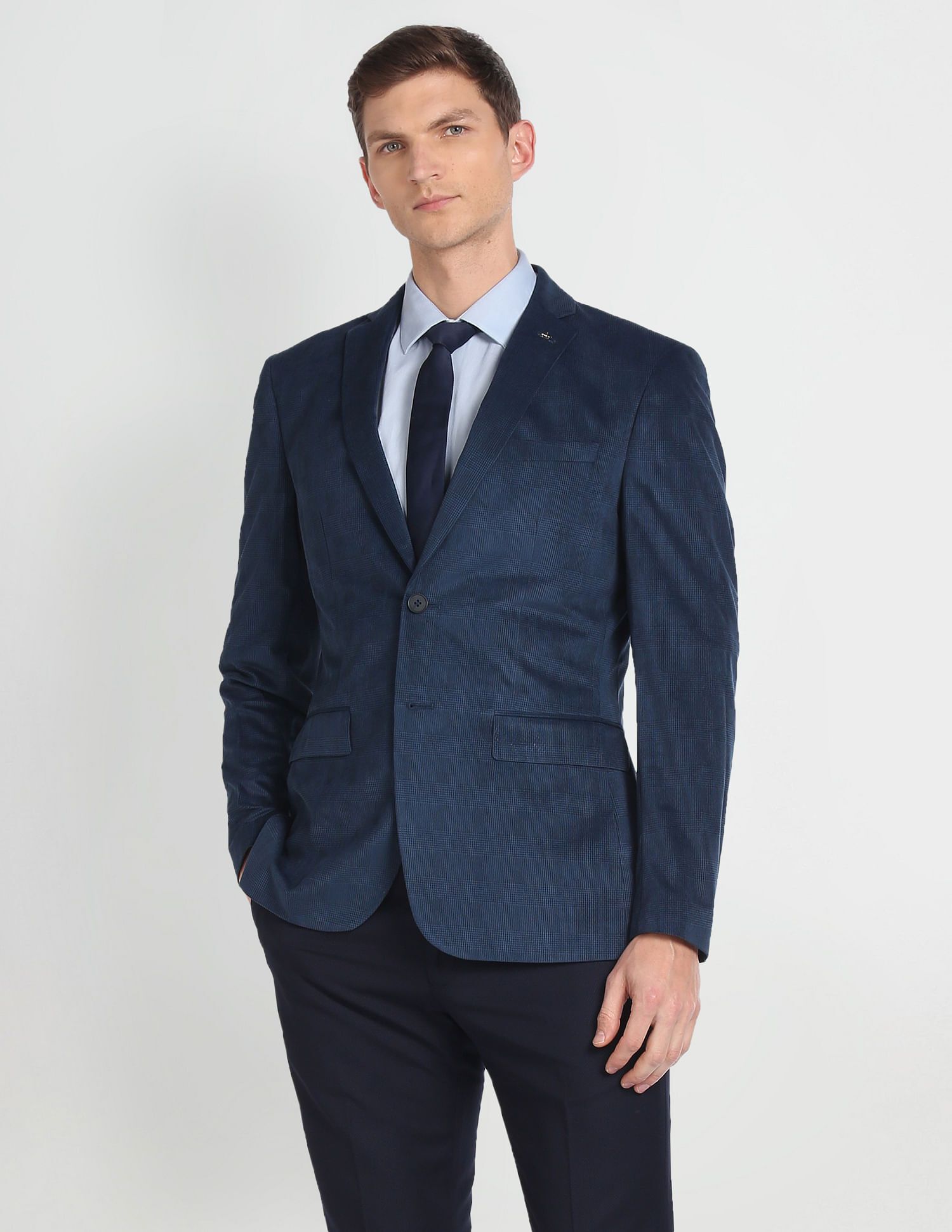 arrow Men Solid Single Breasted Formal Blazer-picture-16