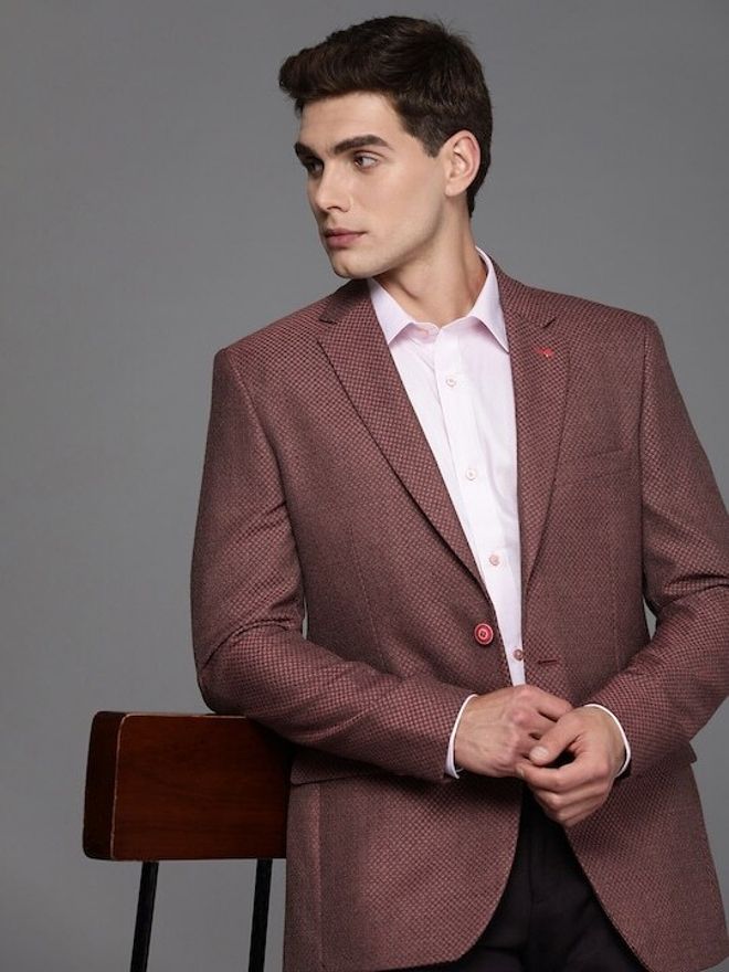 raymond Men Self Design Single Breasted Casual Blazer-picture-13