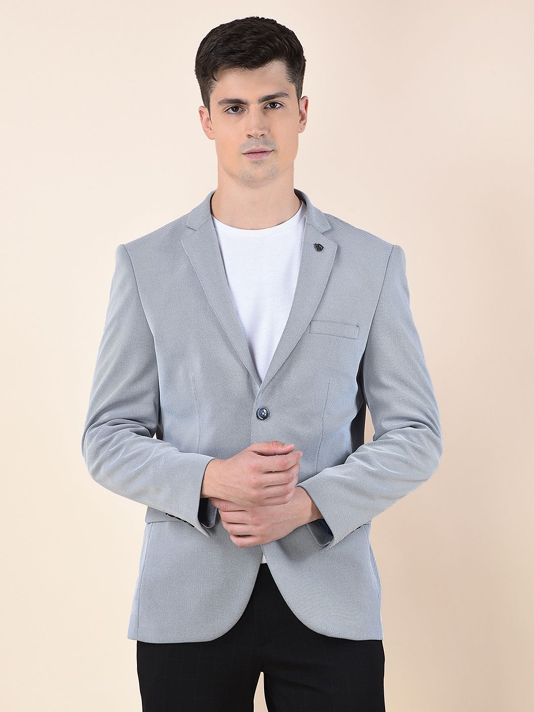 cantabil Men Self Design Single Breasted Casual Blazer-picture-28