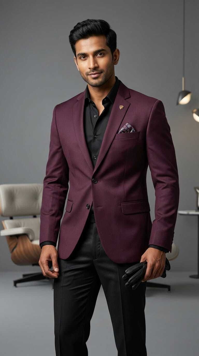 asthetic Men Self Design Single Breasted Party, Festive, Formal, Wedding, Casual Blazer-picture-25