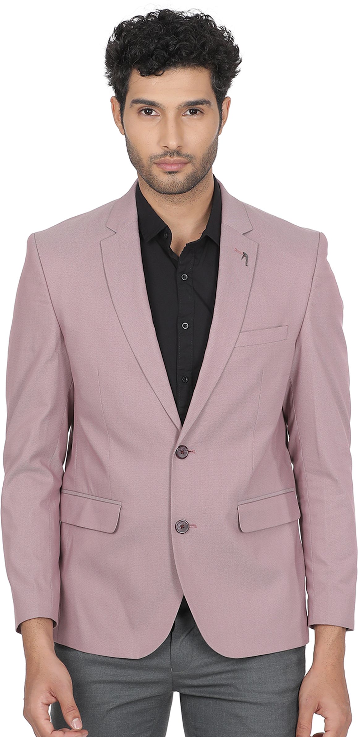 Men Solid Single Breasted Casual Blazer-image-10