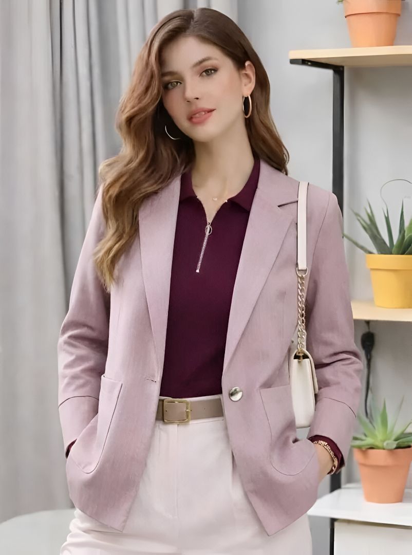 purever india Women Solid Single Breasted Casual Blazer-picture-16