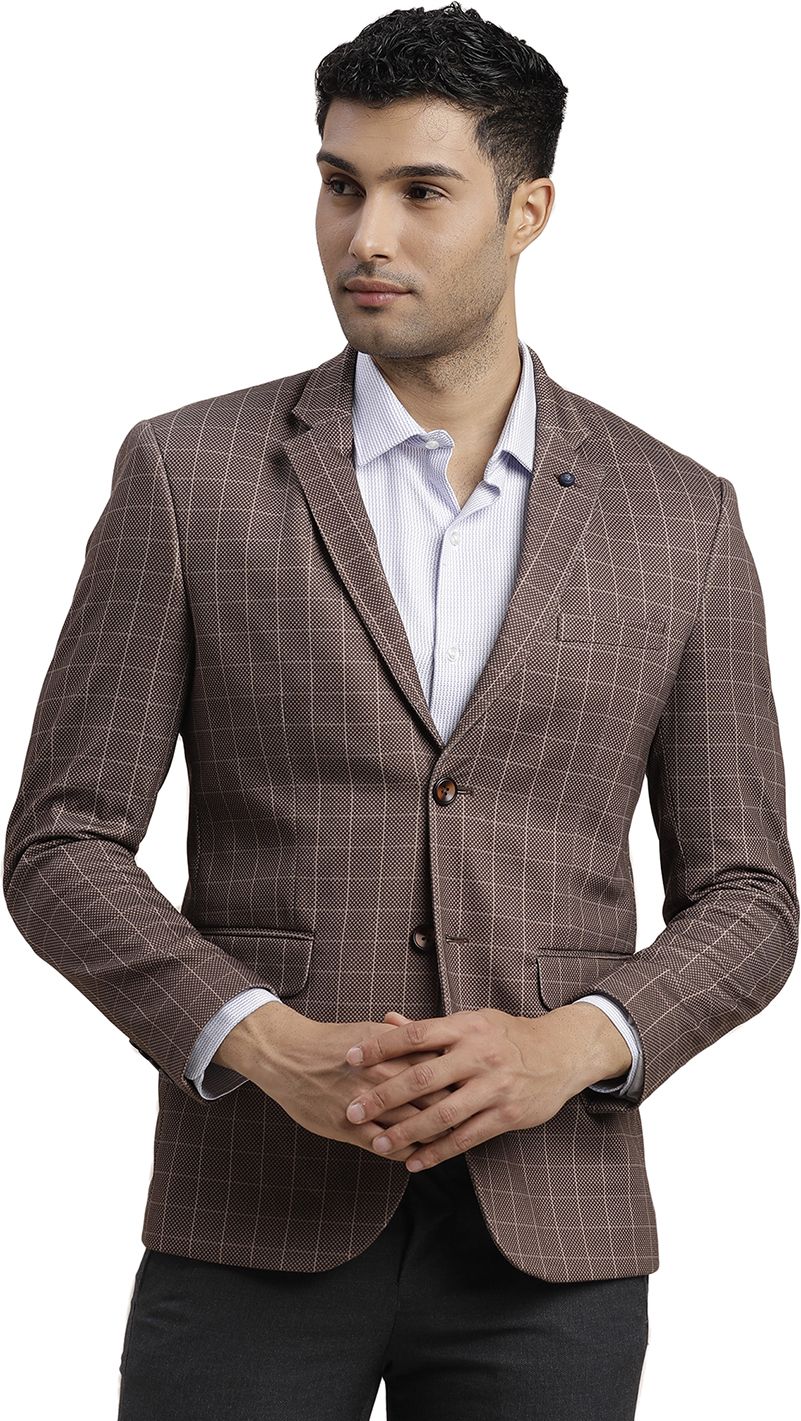 turtle Men Checkered Single Breasted Casual Blazer-picture-28