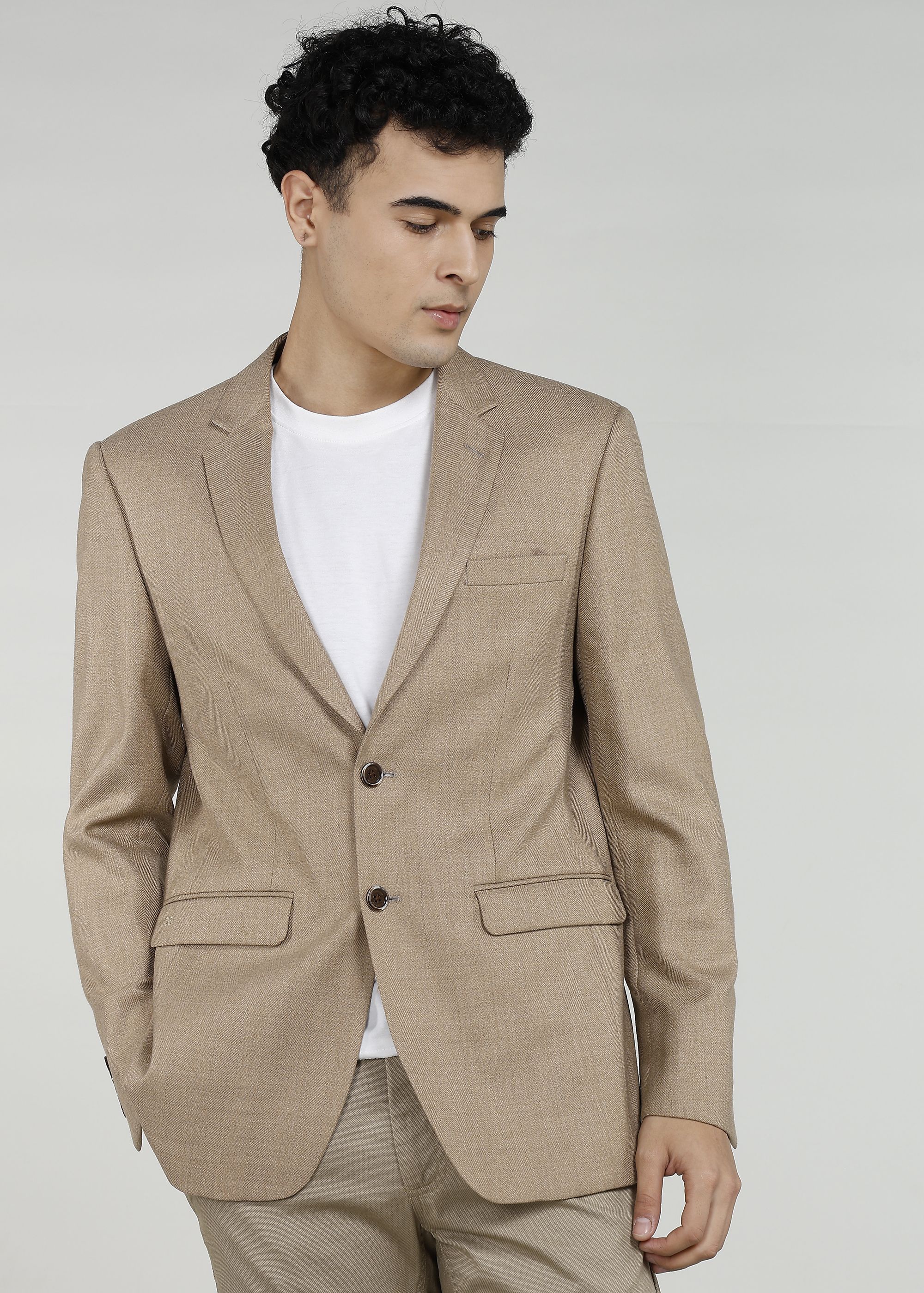 peter england Men Striped Single Breasted Casual Blazer-picture-31