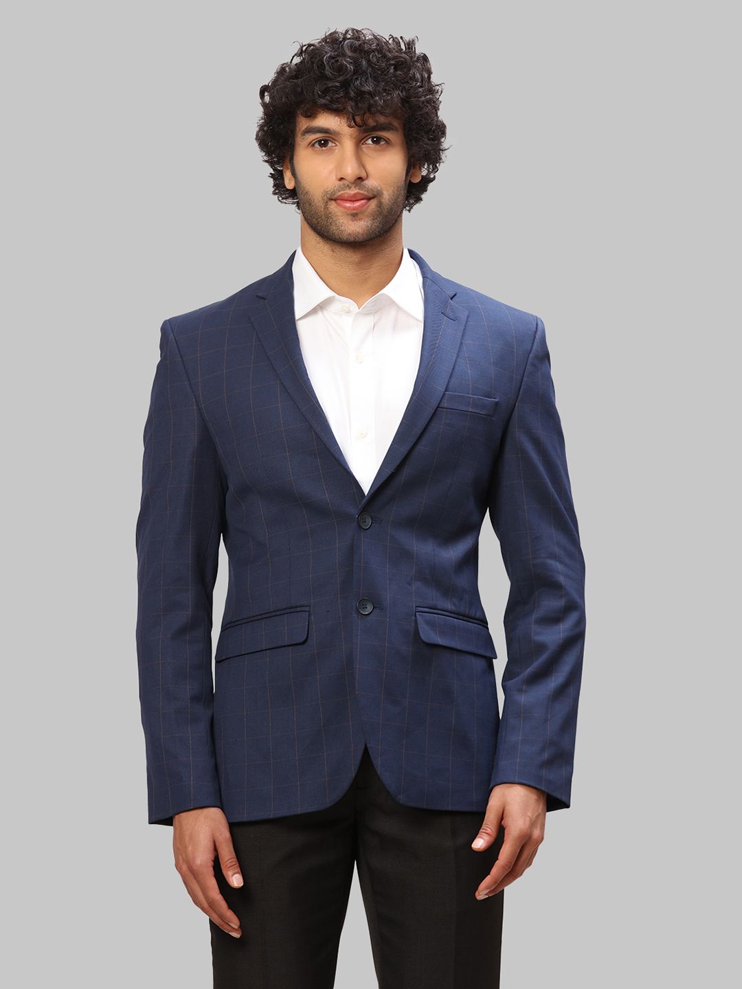 Men Checkered Single Breasted Formal Blazer-image-29