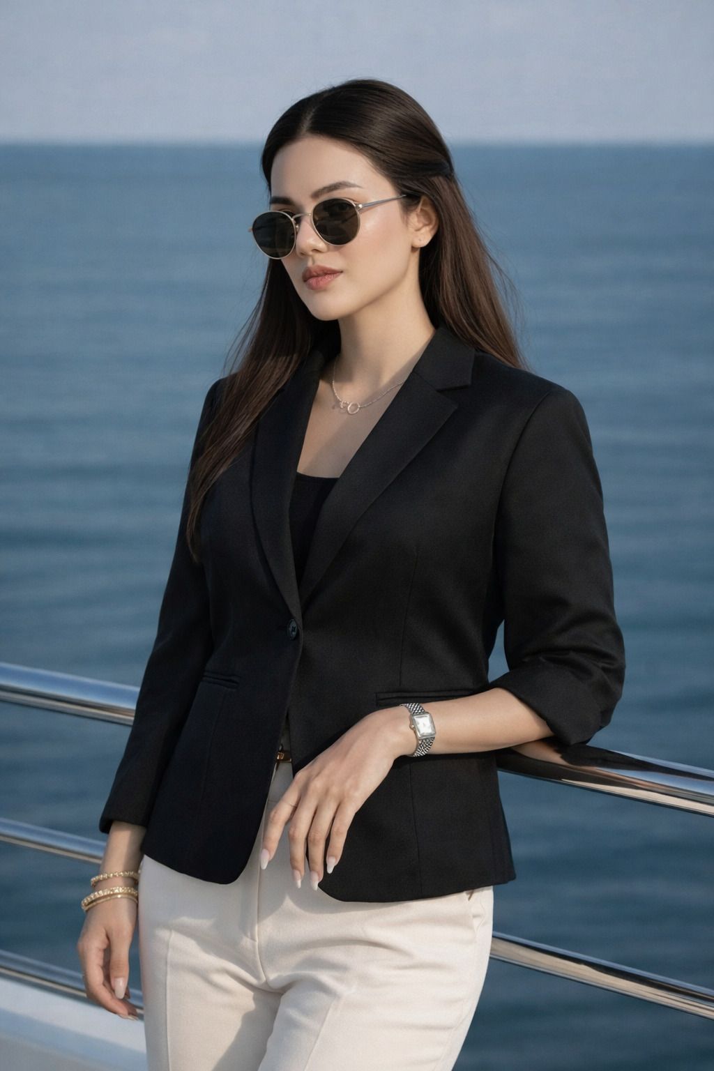 tinz Women Solid Single Breasted Casual Blazer-picture-27