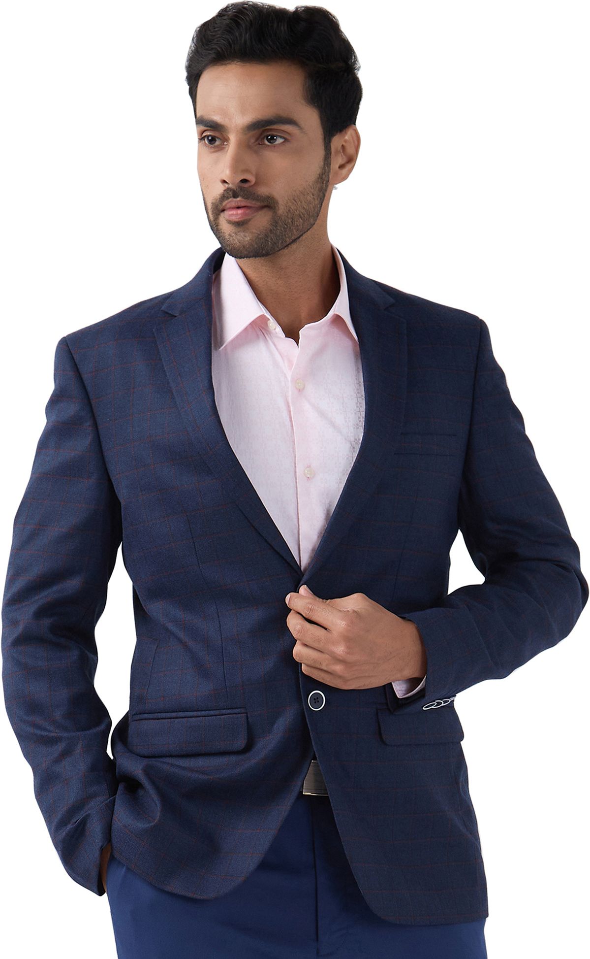 raymond Men Checkered Single Breasted Formal Blazer-picture-45
