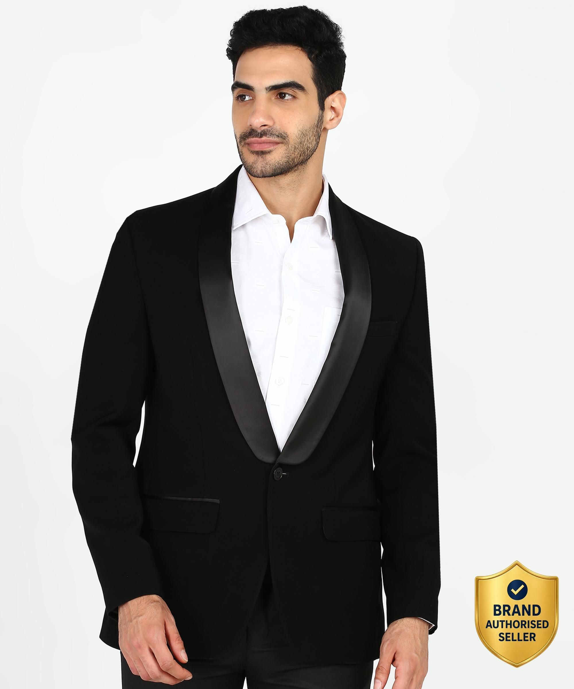 park avenue Men Solid Single Breasted Formal Blazer-picture-19