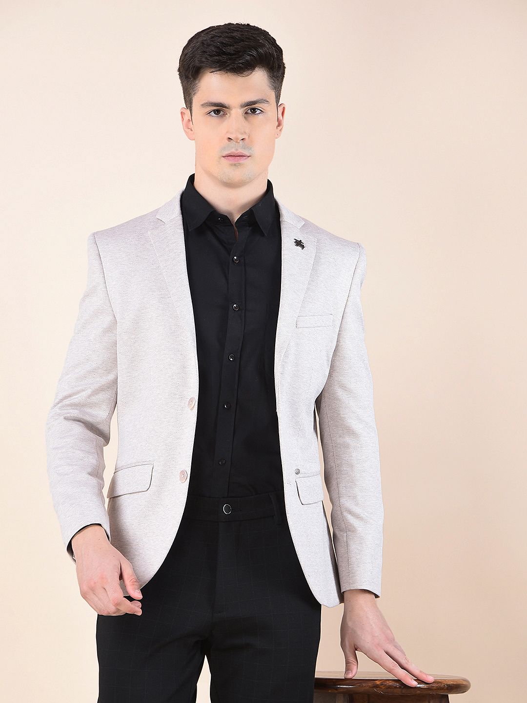 cantabil Men Self Design Single Breasted Casual Blazer-picture-24