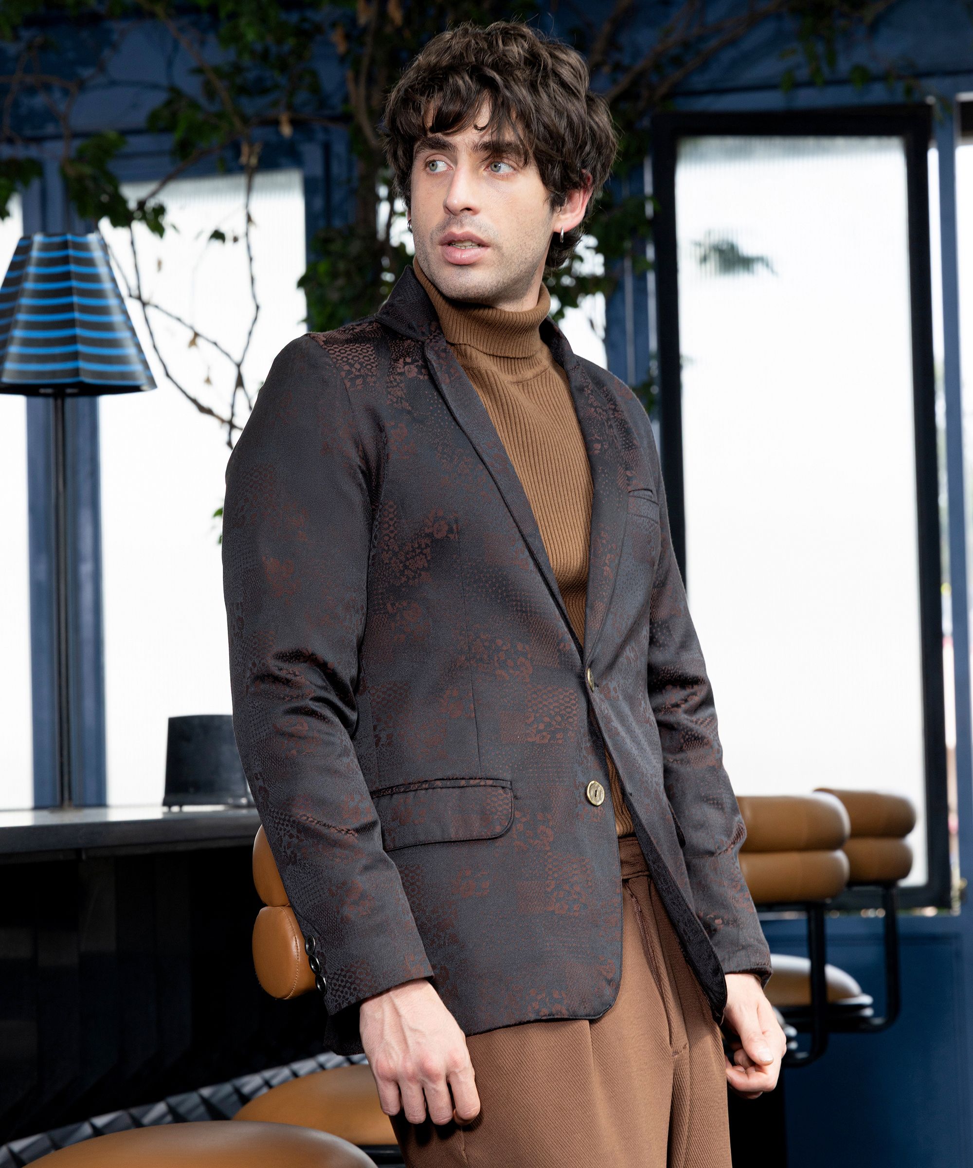 cahoot Men Floral Print Double Breasted Casual Blazer-picture-13