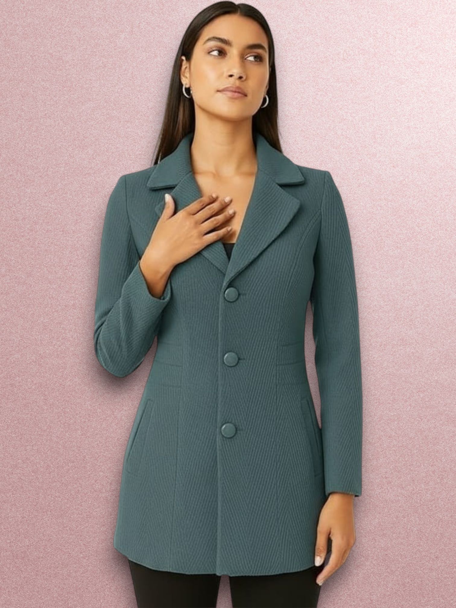 pepzoo Women Solid Double Breasted Casual Blazer-picture-26