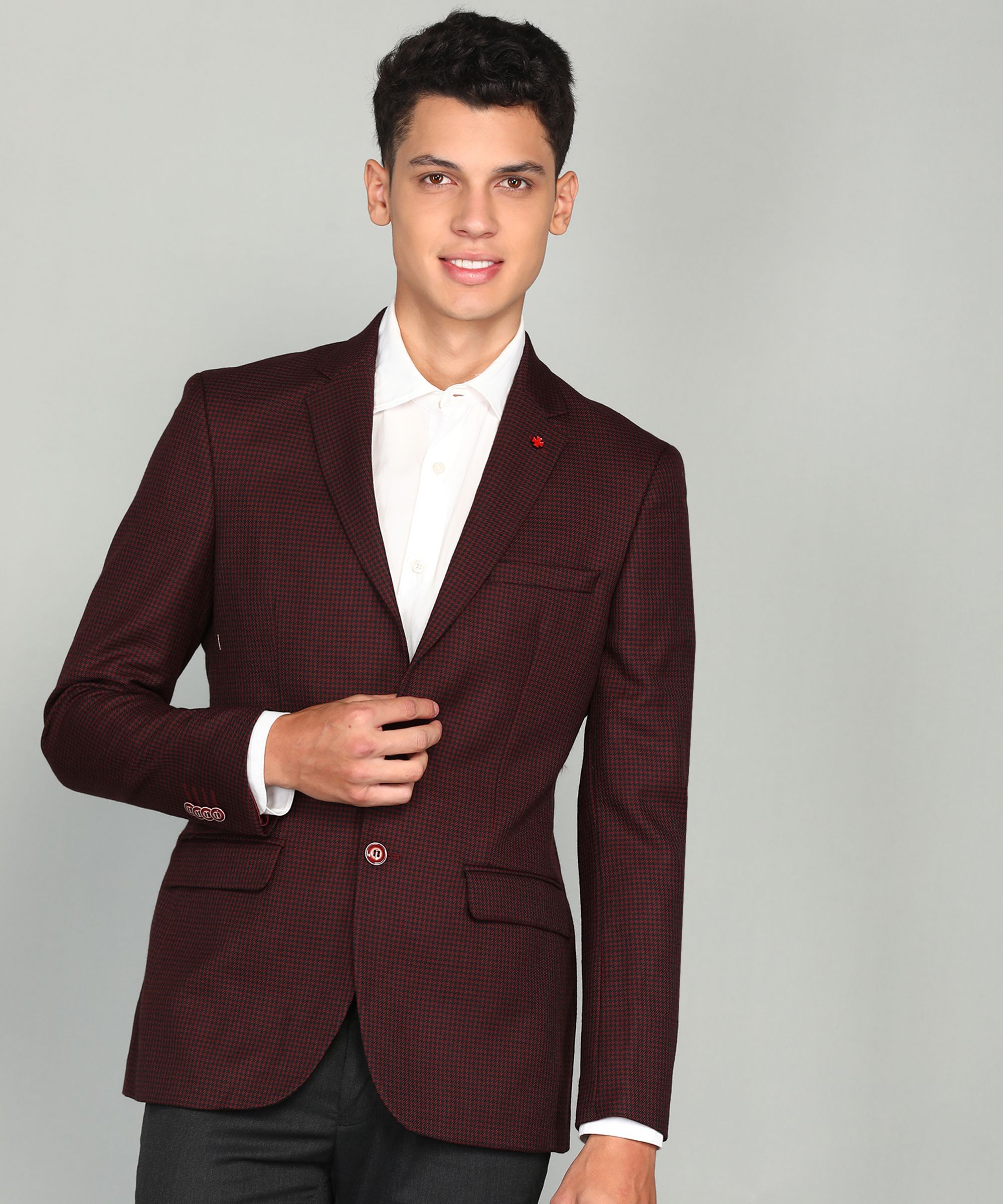 Men Self Design Single Breasted Formal Blazer-image-48