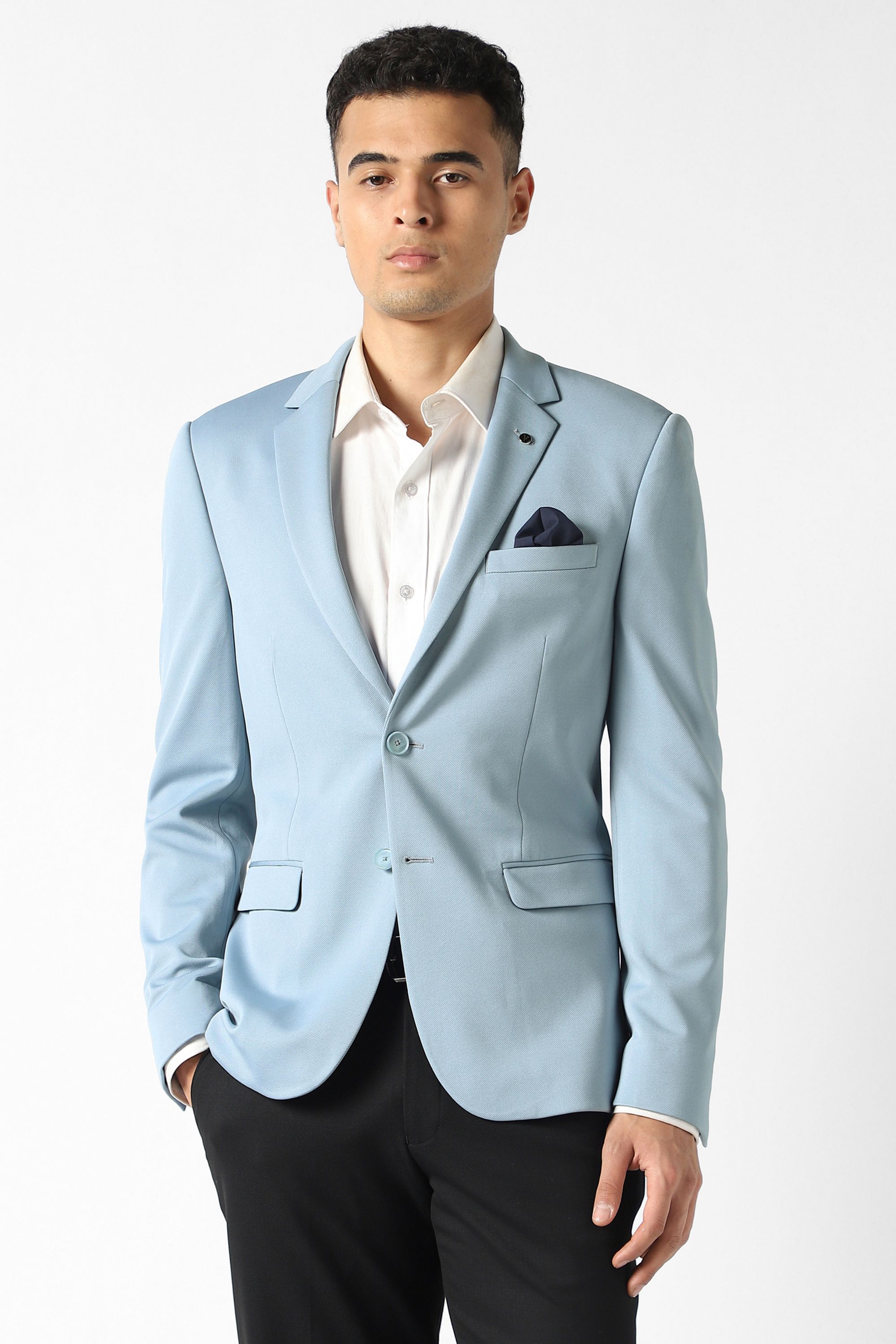van heusen Men Self Design Single Breasted Formal Blazer-picture-12