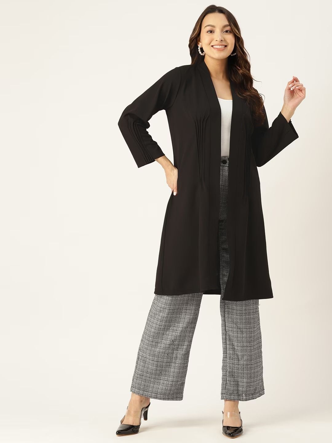 Women Solid Single Breasted Casual Blazer