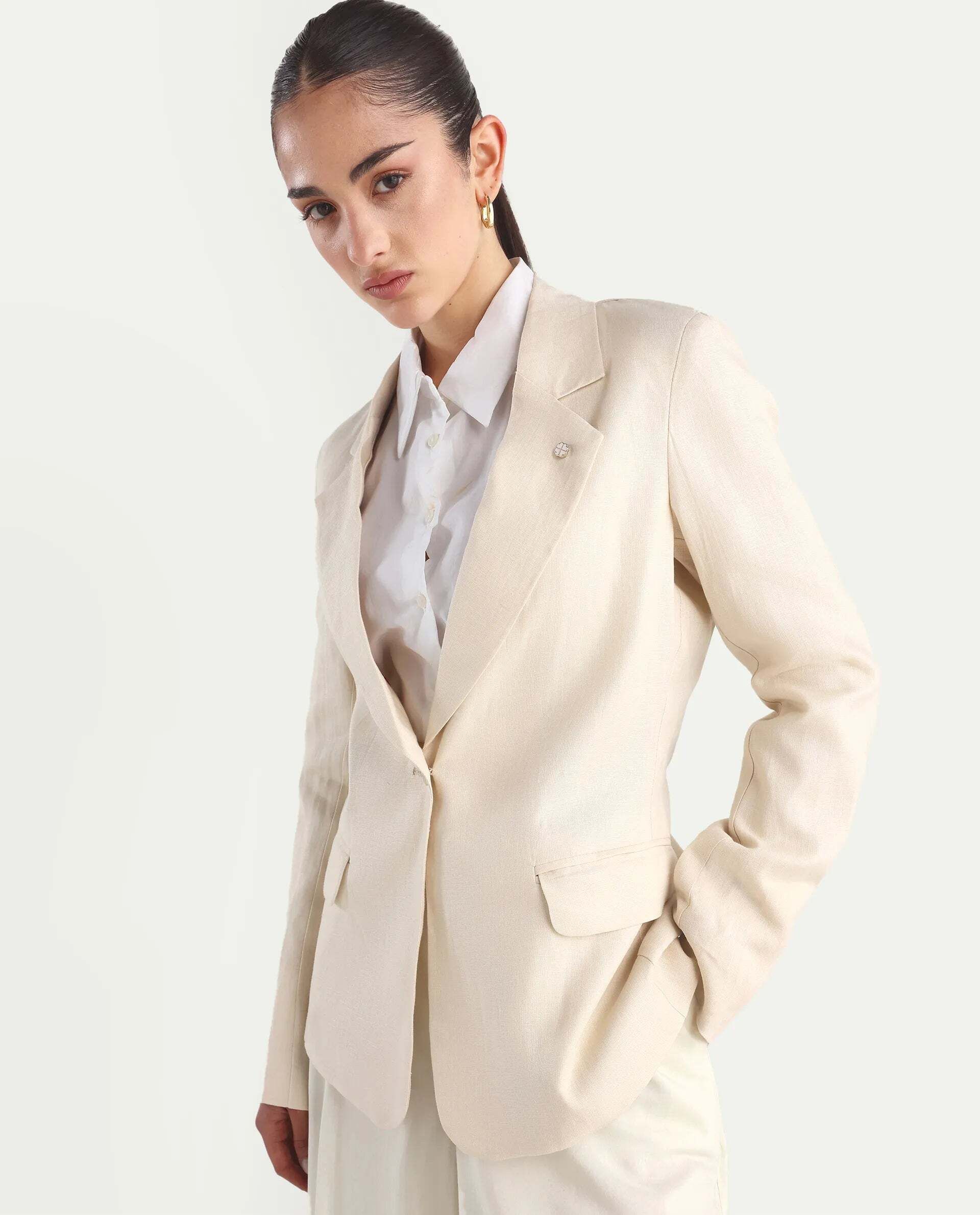 rareism Women Solid Double Breasted Formal Blazer-picture-35