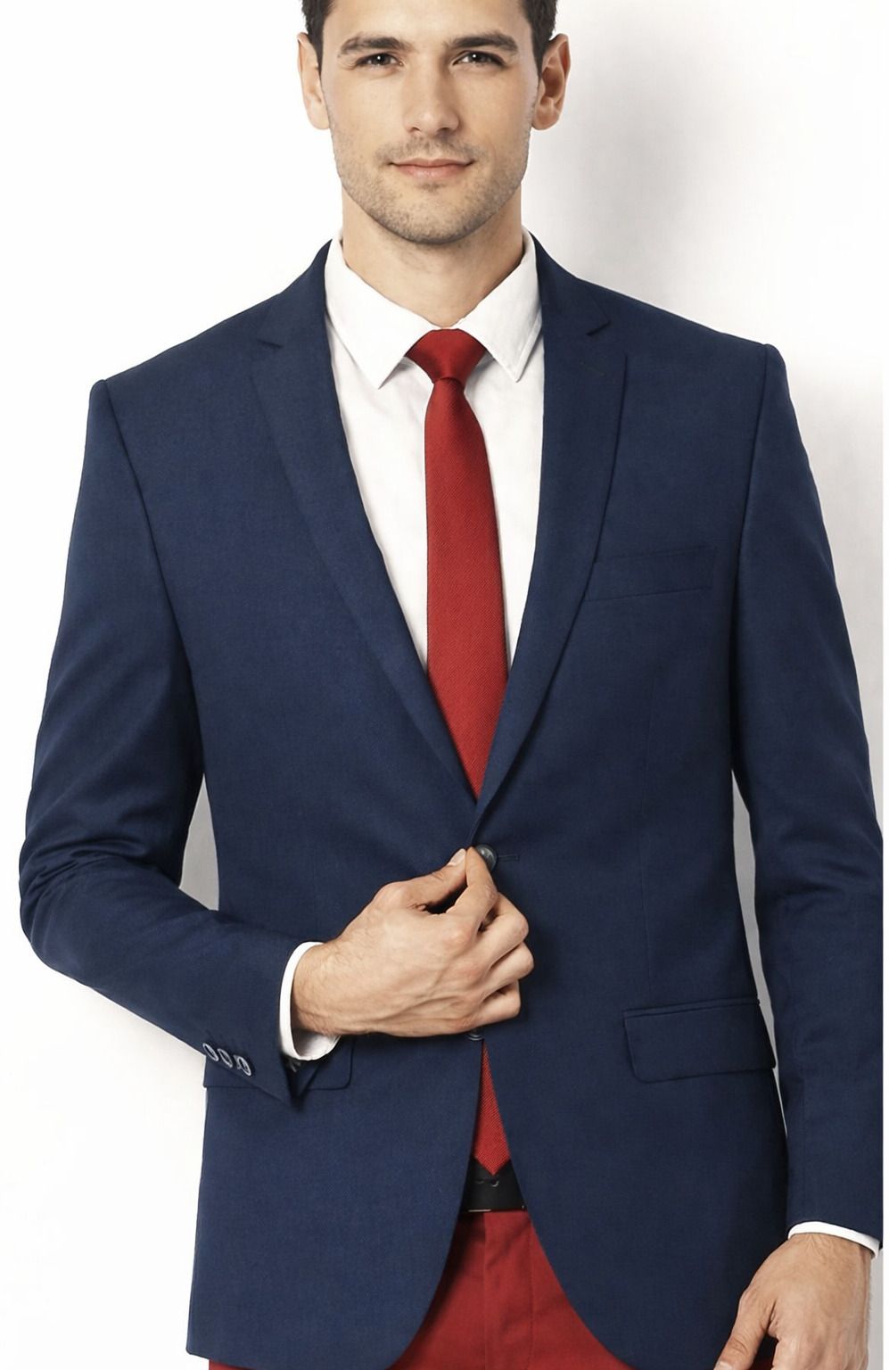 Men Solid Single Breasted Casual Blazer-image-3