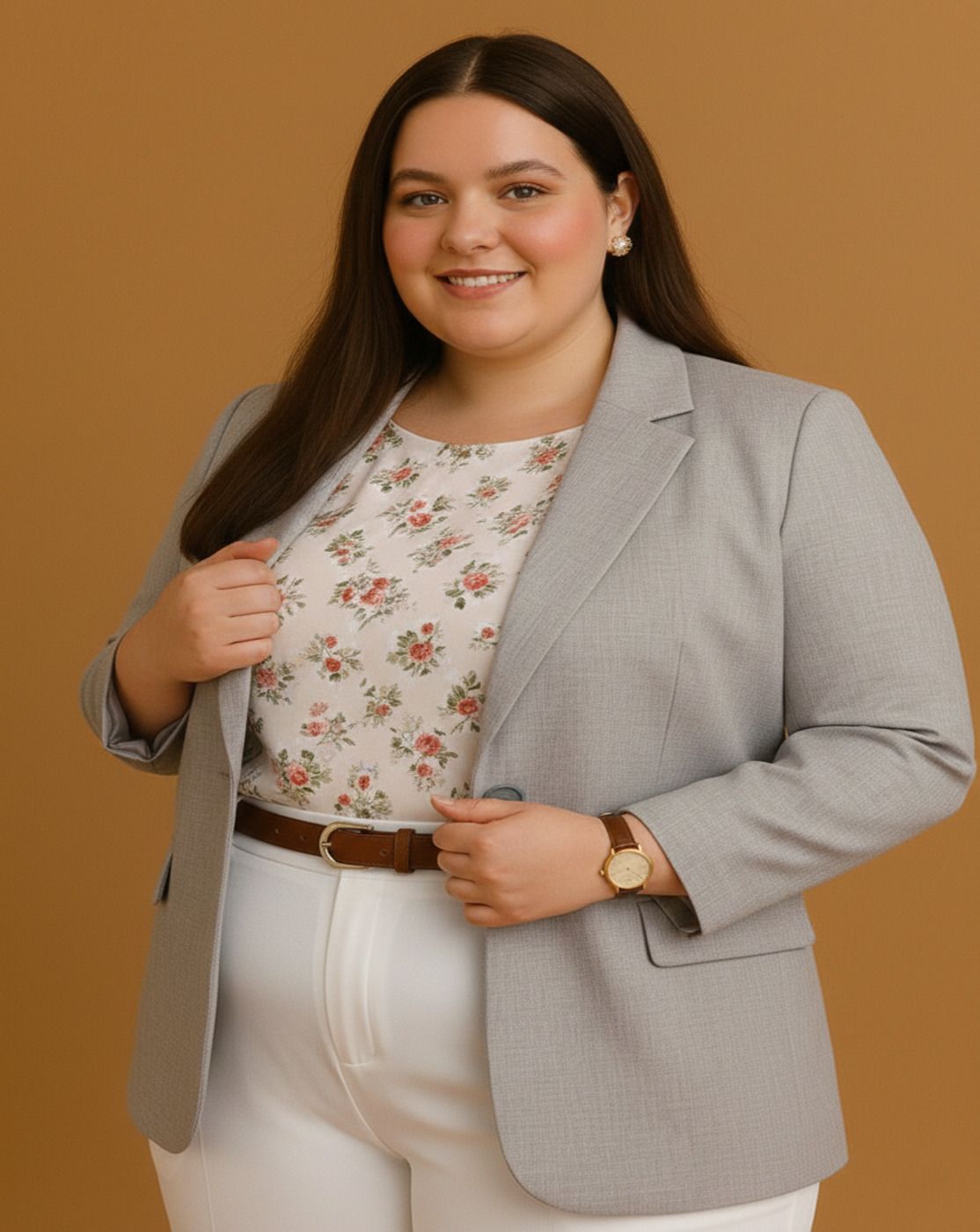 Women Solid Single Breasted Casual Blazer-image-11