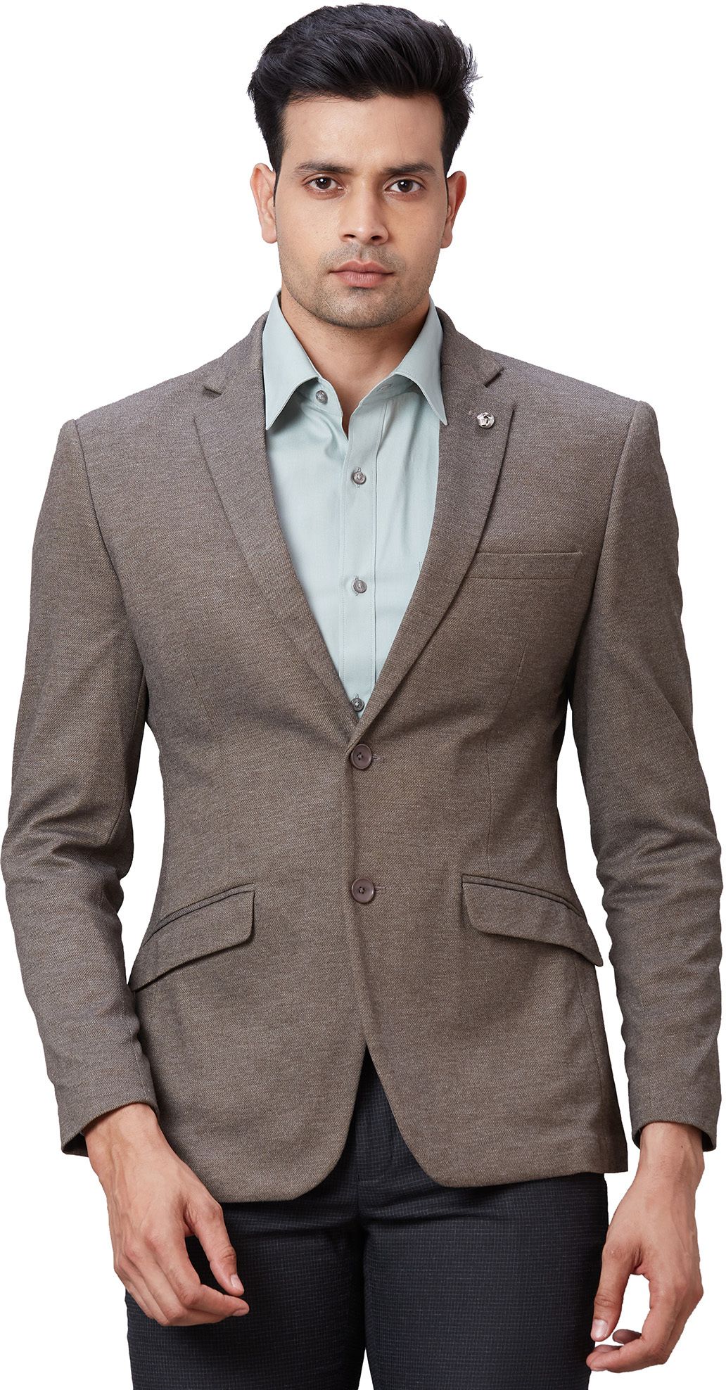 park avenue Men Solid Single Breasted Formal Blazer-picture-19